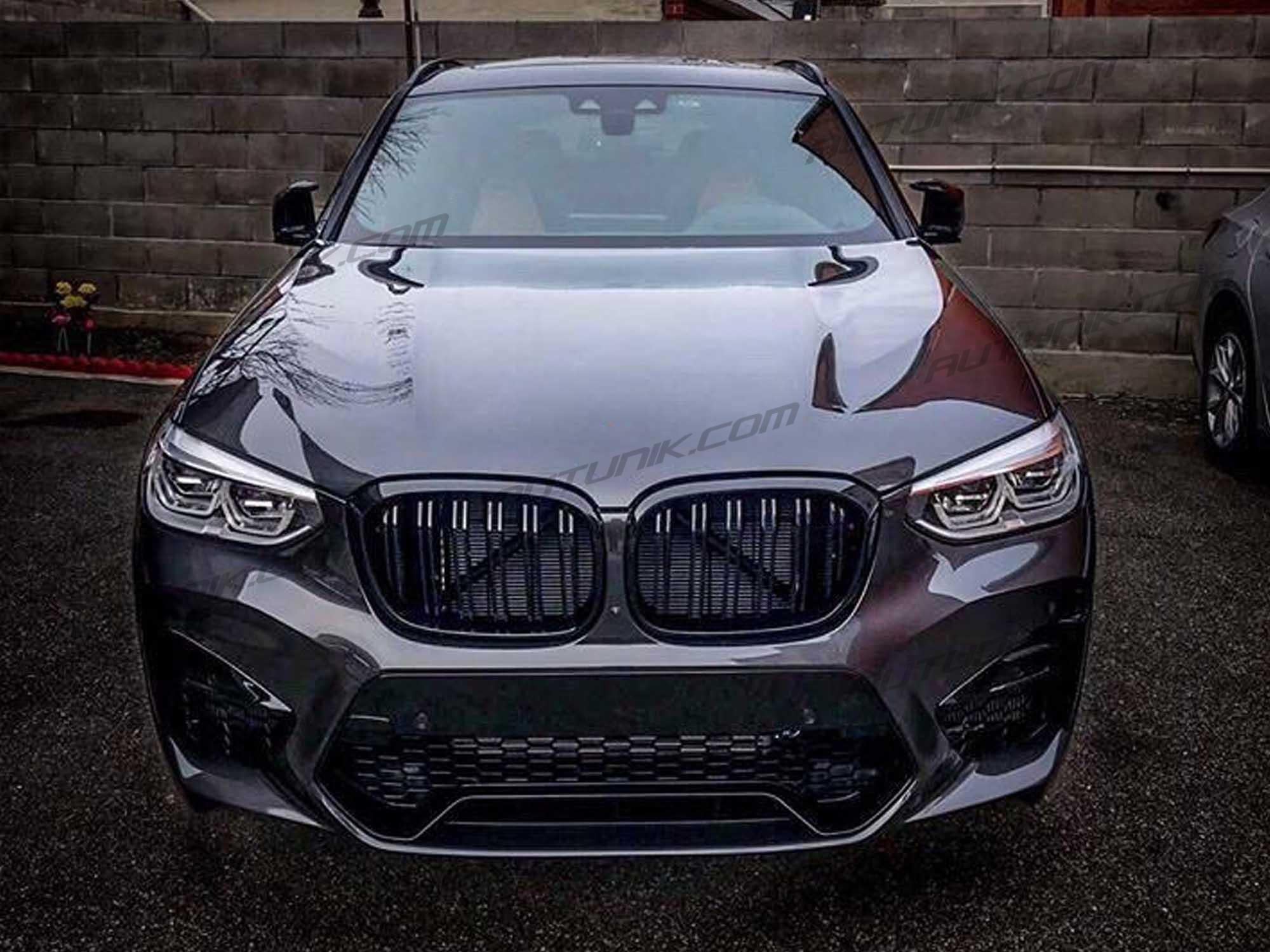 Front Kidney Grill Dual Slat For BMW X3 X4 G01 G02 2018-2021 M-Style Gloss Black - Image 3