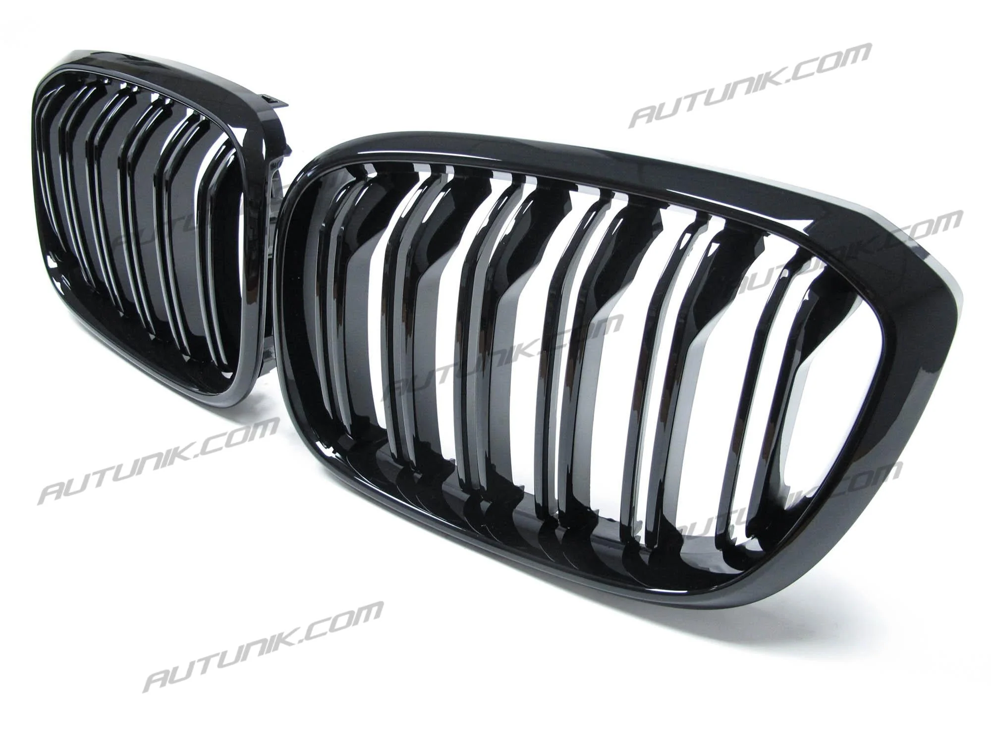 Front Kidney Grill Dual Slat For BMW X3 X4 G01 G02 2018-2021 M-Style Gloss Black - Image 5