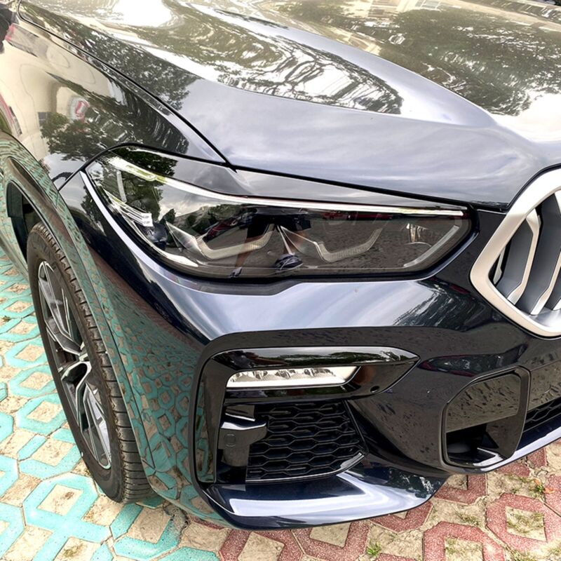 Headlight Eyelid Eyebrow Trim For BMW X5 G05 X6 G06 2019-2023 Carbon Look / Glossy Black - Image 2