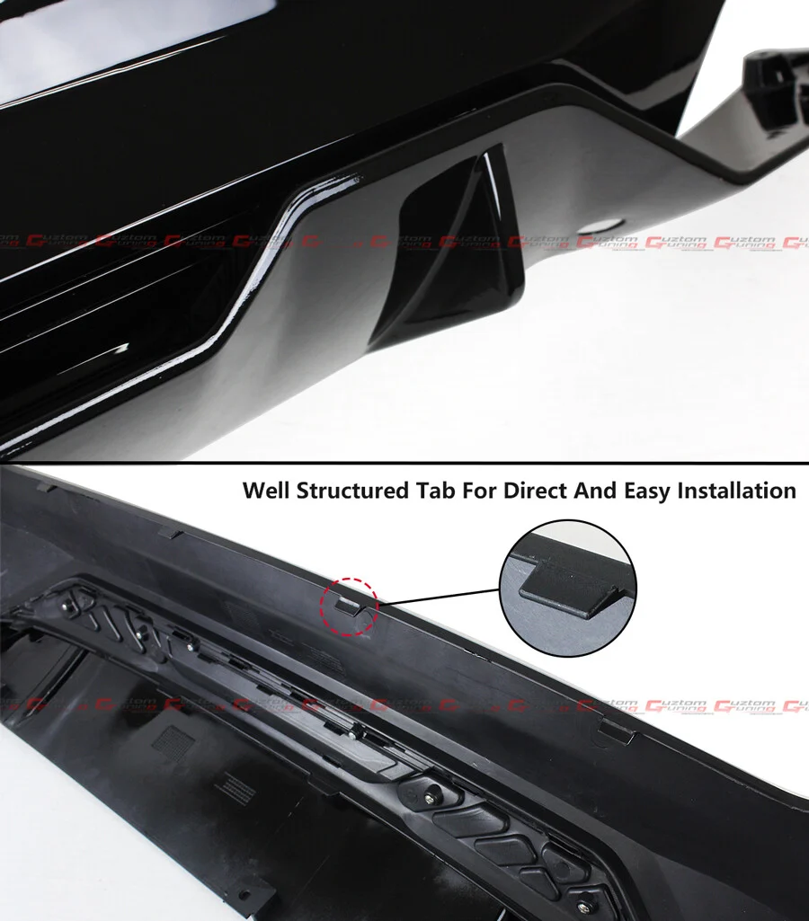 Glossy Black Style Rear Bumper Diffuser For 2017-2023 BMW G30 M550i - Image 3