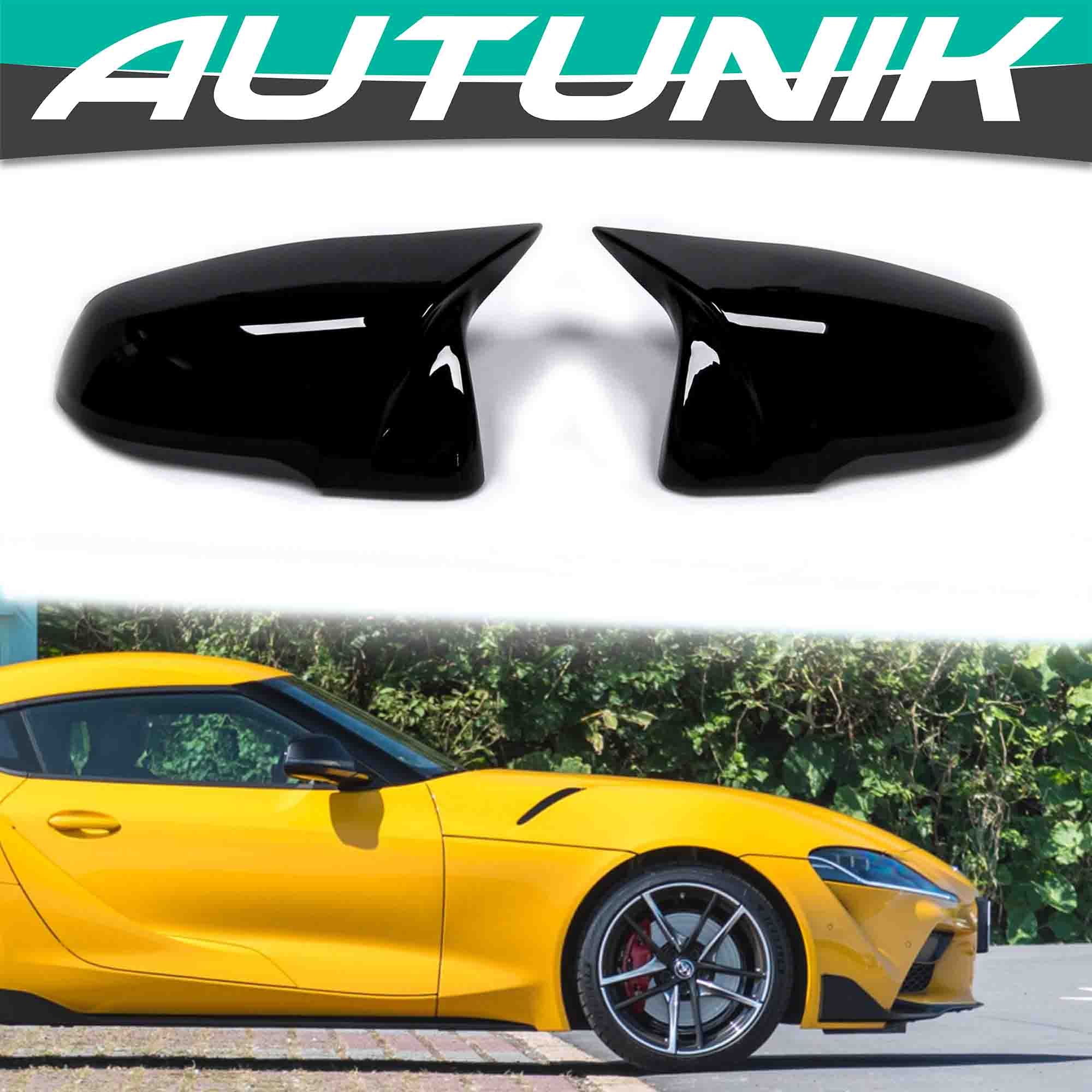 2x For 2020-2026 Toyota Supra A90 Gloss Black Mirror Caps Cover REPLACEMENT