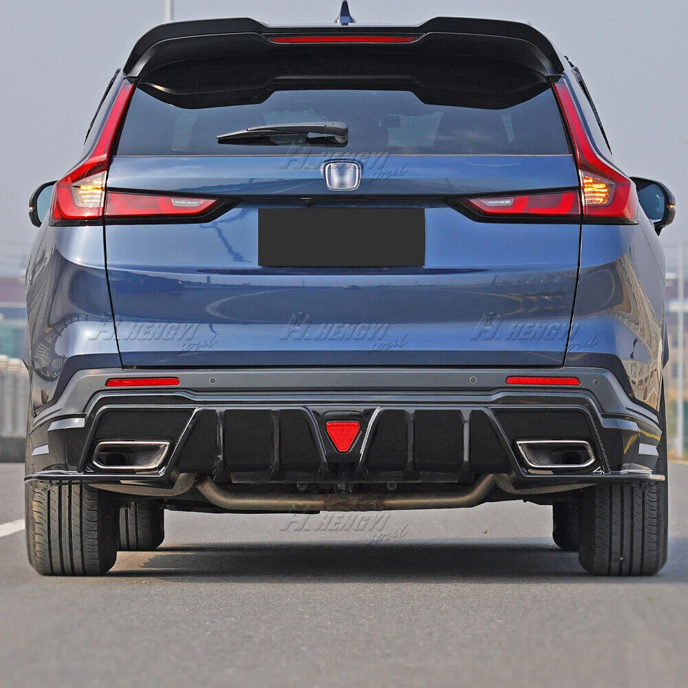 Glossy Black Rear Bumper Diffuser Lip w/ LED Brake Light For Honda CR-V CRV 2023-2025 - Image 6