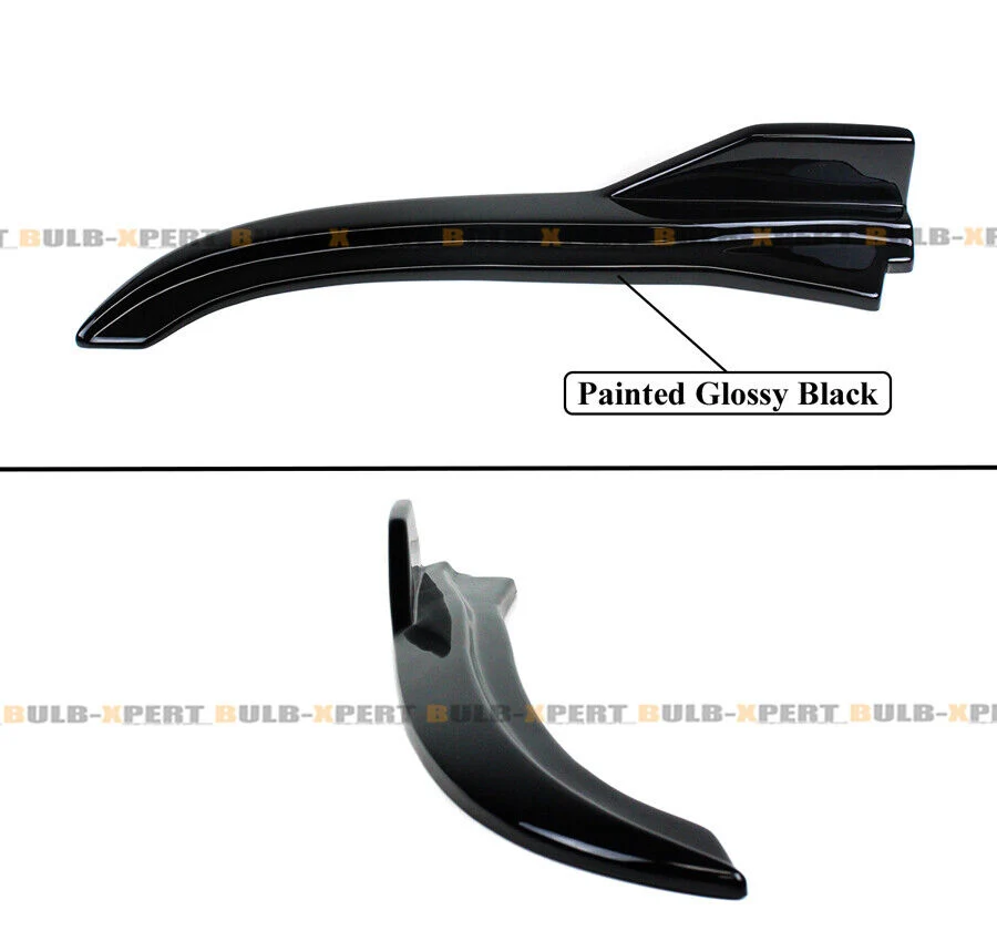 Glossy Black Rear Bumper Side Corner Splitters Aprons For 2014-2017 Infiniti Q50 - Image 3
