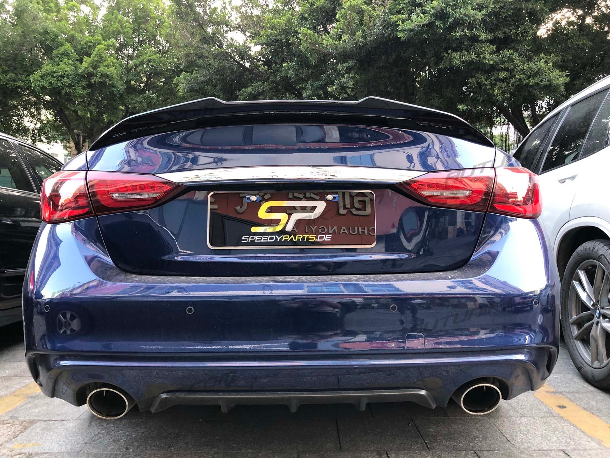Gloss Black Rear Trunk Spoiler For Infiniti Q50 Q50S 2014-2024 - Image 3