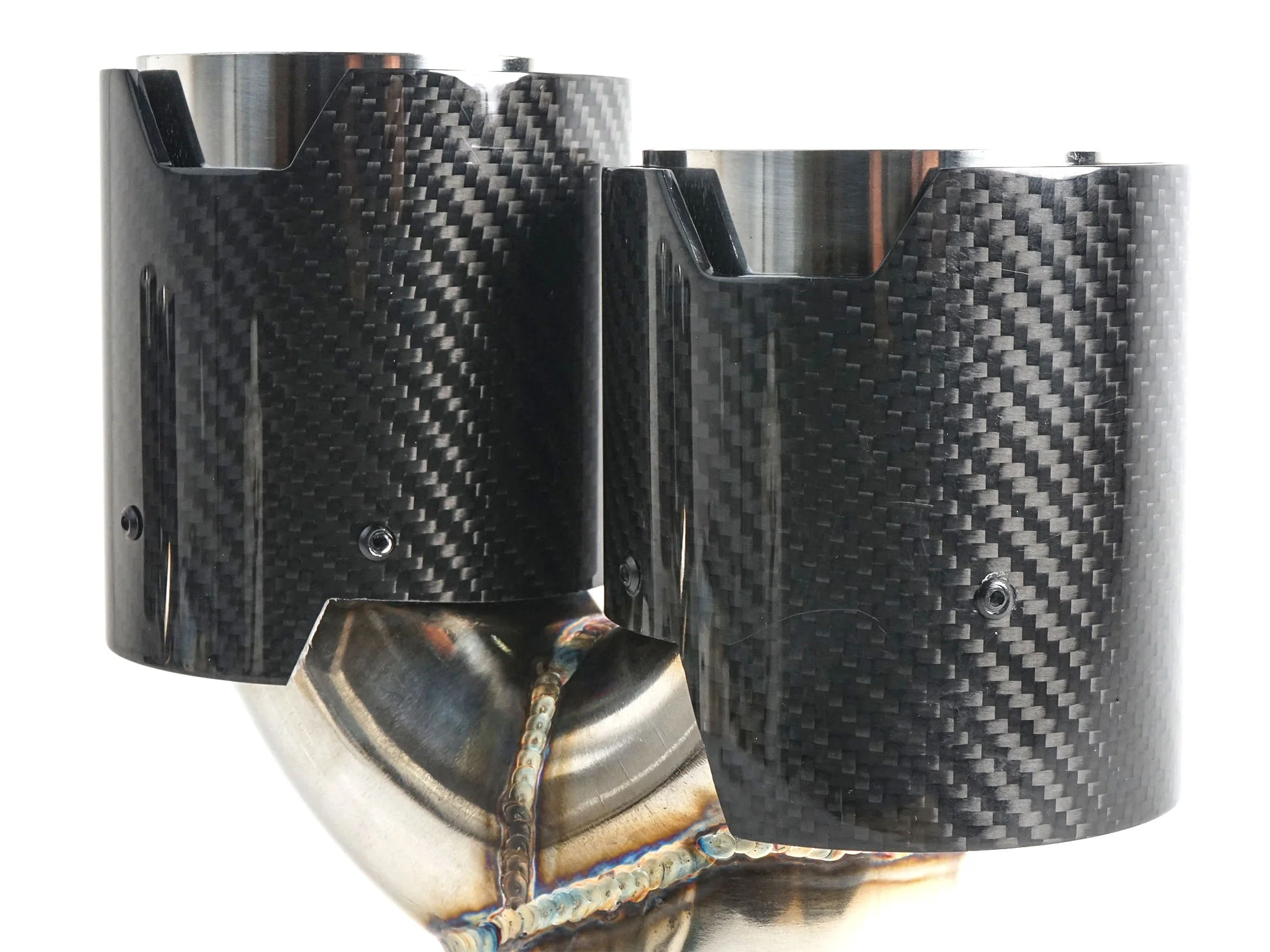 Glossy Carbon Fiber Exhaust Tips Silver for BMW G42 G20 G22 G26 G30 60-63mm pipes - Image 10