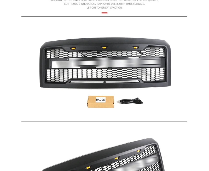 Grille Front Bumper Upper Mesh Grill Black for Ford E150 250 350 2008-2013 - Image 3