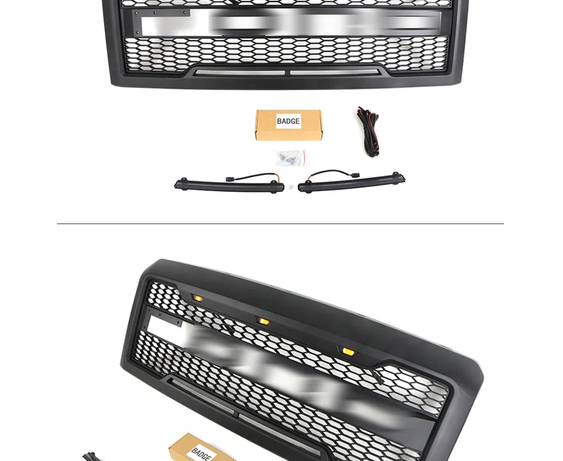 Grille Front Bumper Upper Mesh Grill Black for Ford E150 250 350 2008-2013 - Image 6