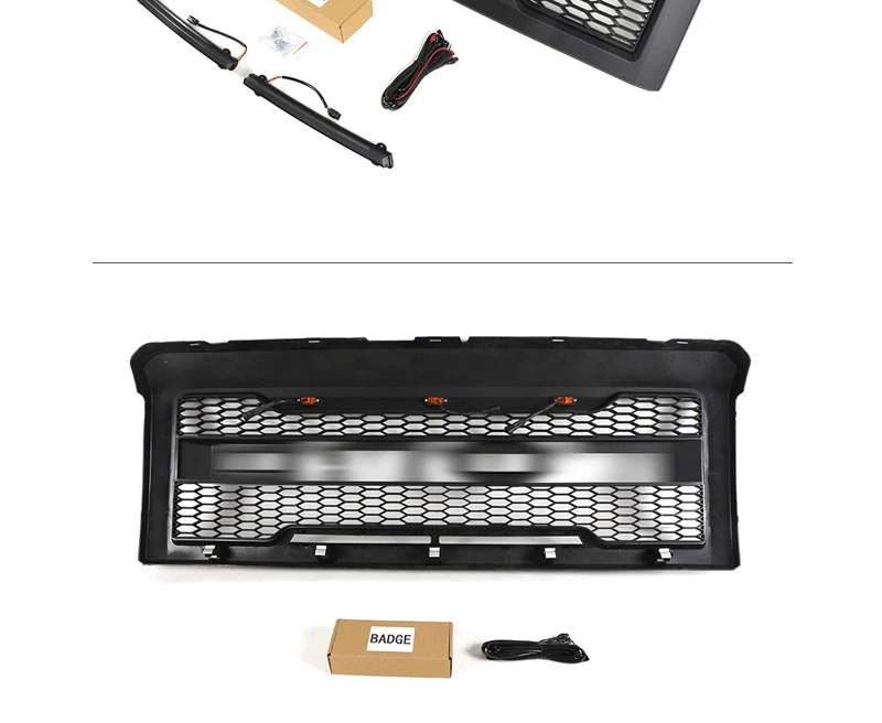 Grille Front Bumper Upper Mesh Grill Black for Ford E150 250 350 2008-2013 - Image 7