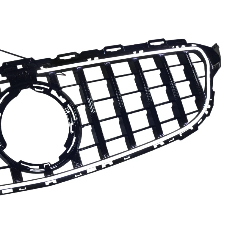 GT Style Gloss Black Front Grille LED Luminous Grill For Mercedes Benz C Class W205 C250 C300 2015-2018 - Image 5