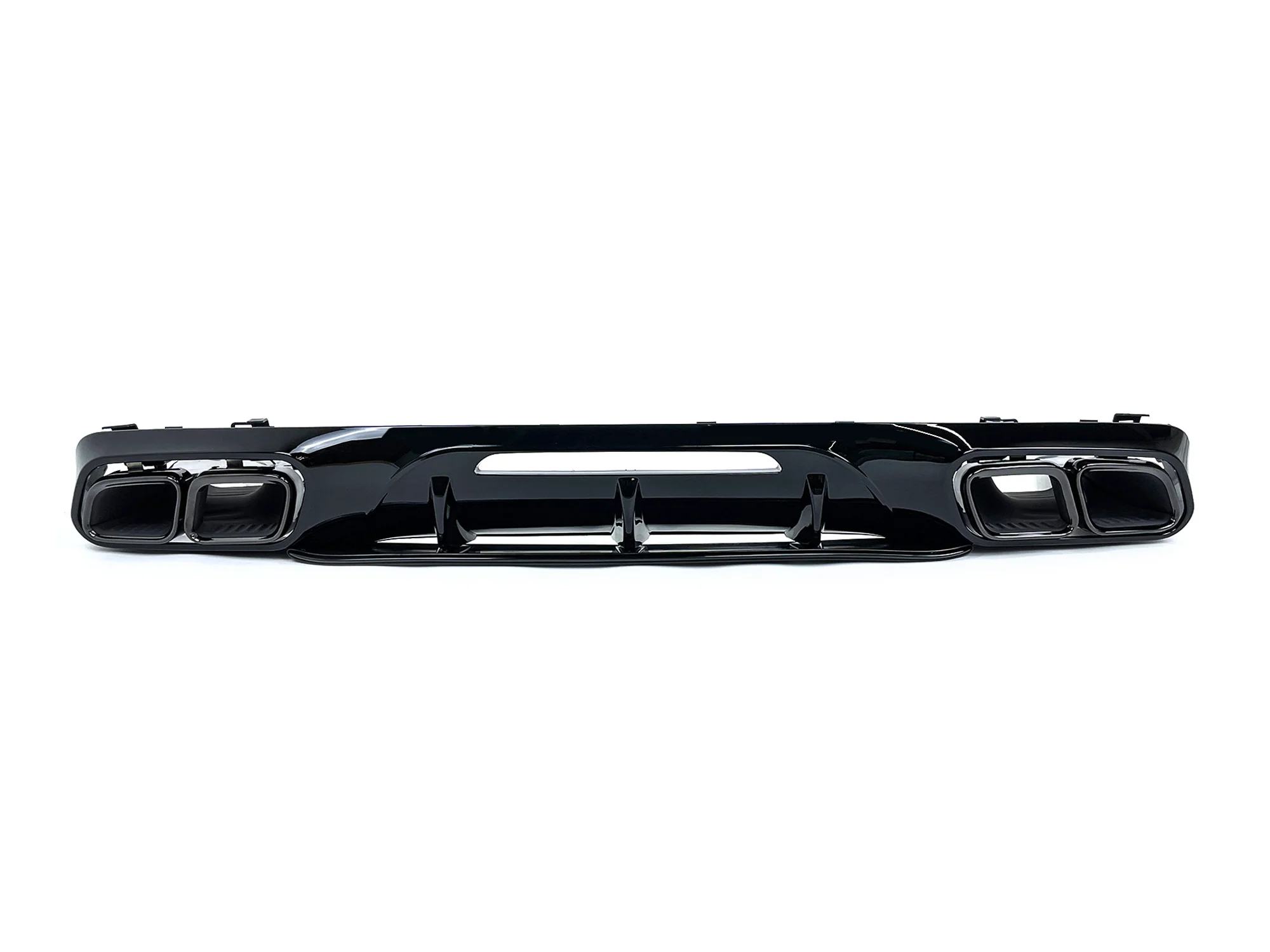 Gloss Black Rear Diffuser w/ Quad Exhaust Tips For 2015-2018 Mercedes CLS CLS400 CLS450 CLS500 CLS550 AMG Bumper Only - Image 5