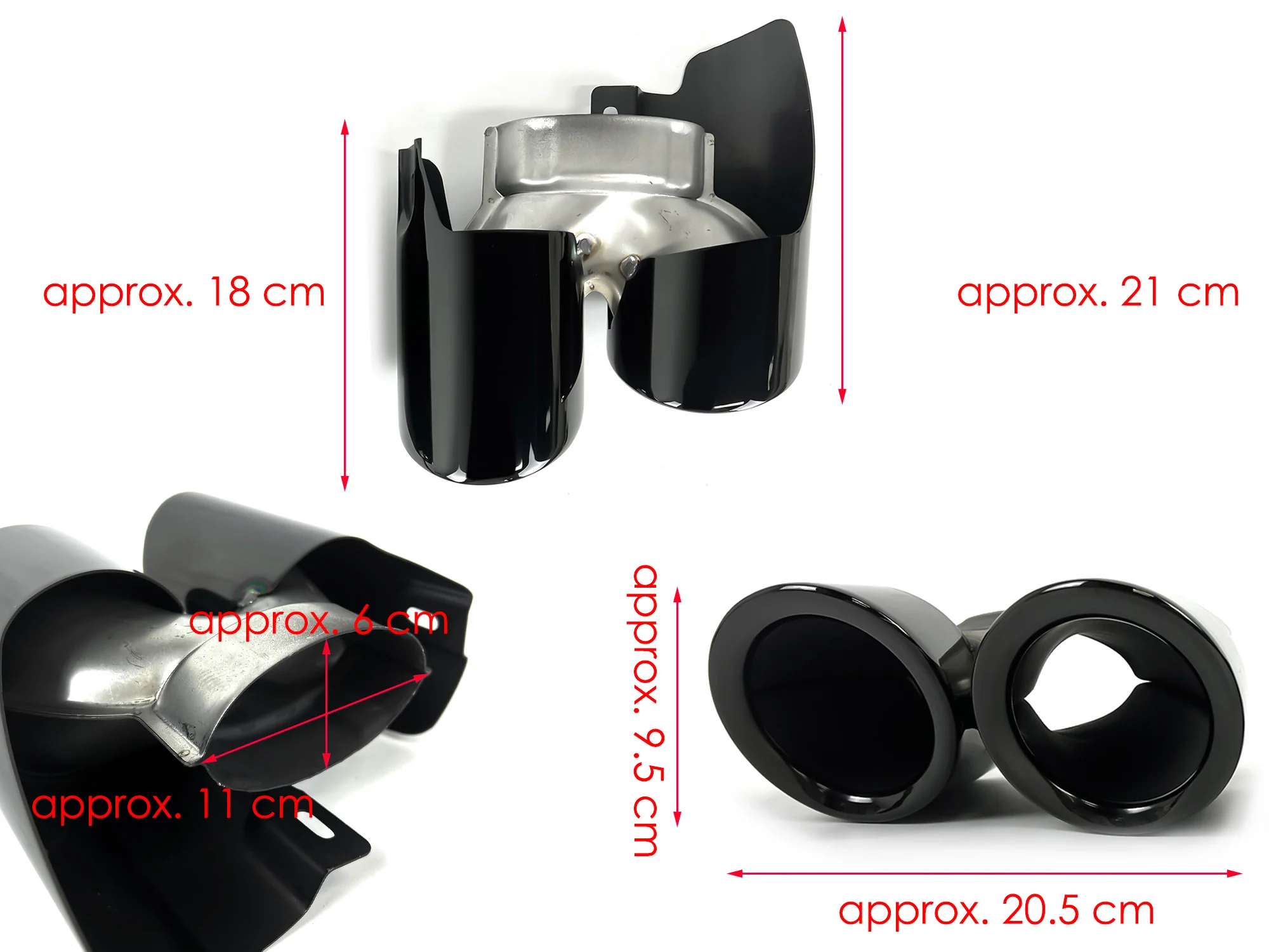 GTS Style Exhaust Tips Pipes Black for 2014-2016 Porsche 970.2 Panamera 4 - Image 11