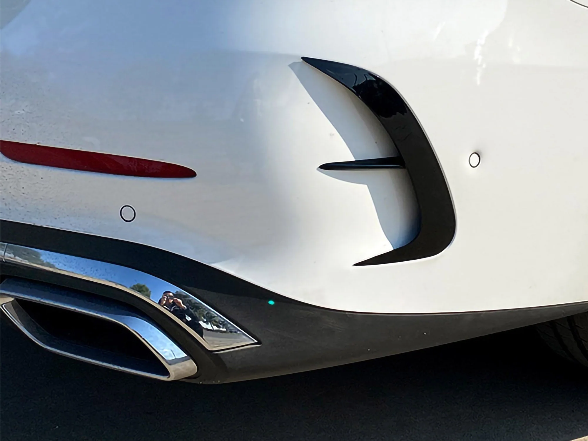 For 2022+ Mercedes C W206 S206 AMG Sport Rear Bumper Canards Side Air Vent Trims Glossy Black - Image 3