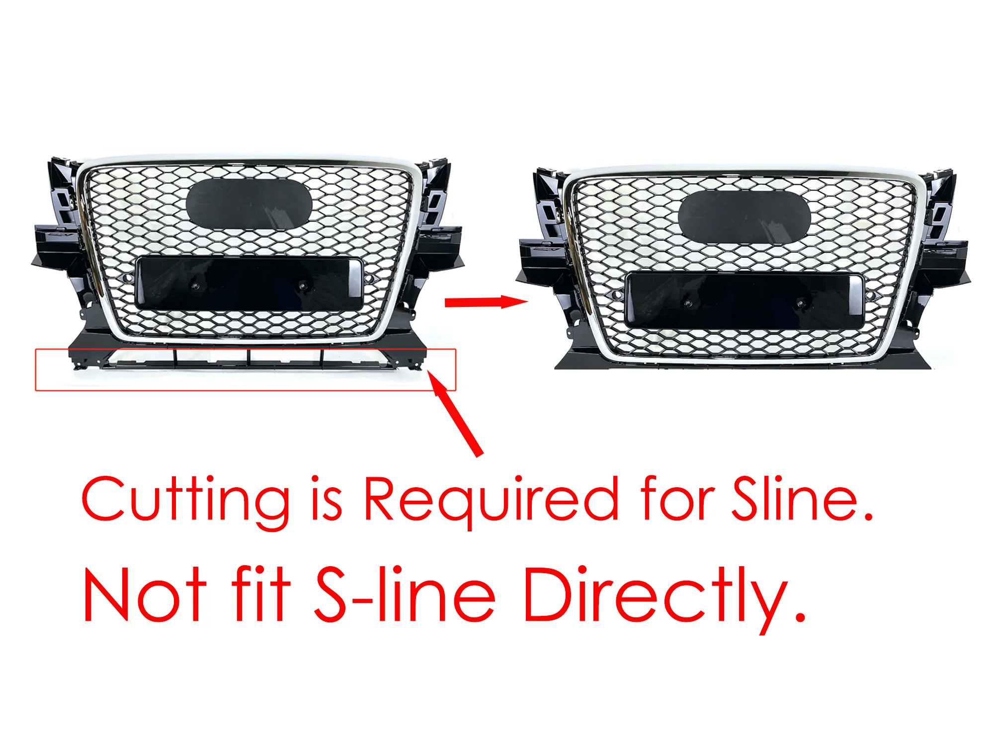 Fits 2009-2012 Audi Q5 SQ5 RSQ5-Style Front Upper Grill Grille Honeycomb Gloss Black - Image 3