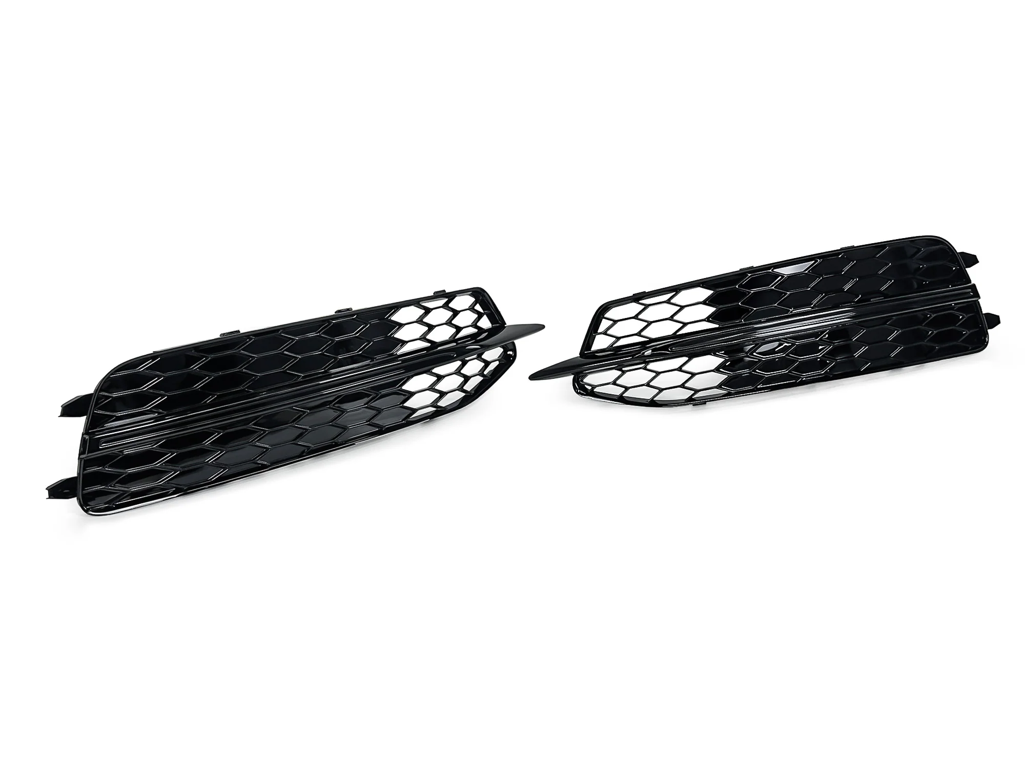 Pair For Audi A6 S-line S6 C7 2012-2015 Black Front Bumper Fog Light Lamp Cover Grille Grill - Image 4
