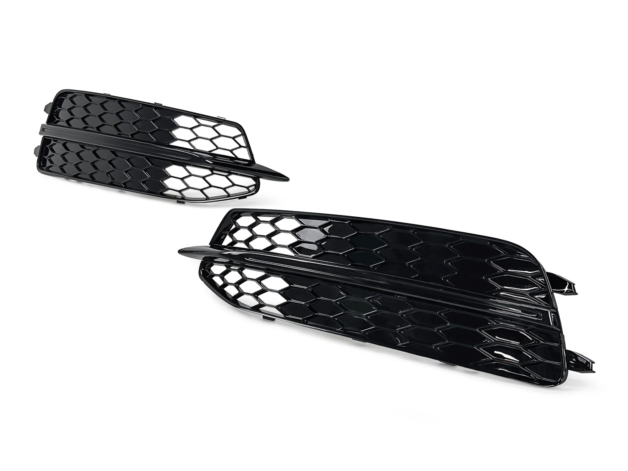 Pair For Audi A6 S-line S6 C7 2012-2015 Black Front Bumper Fog Light Lamp Cover Grille Grill - Image 5
