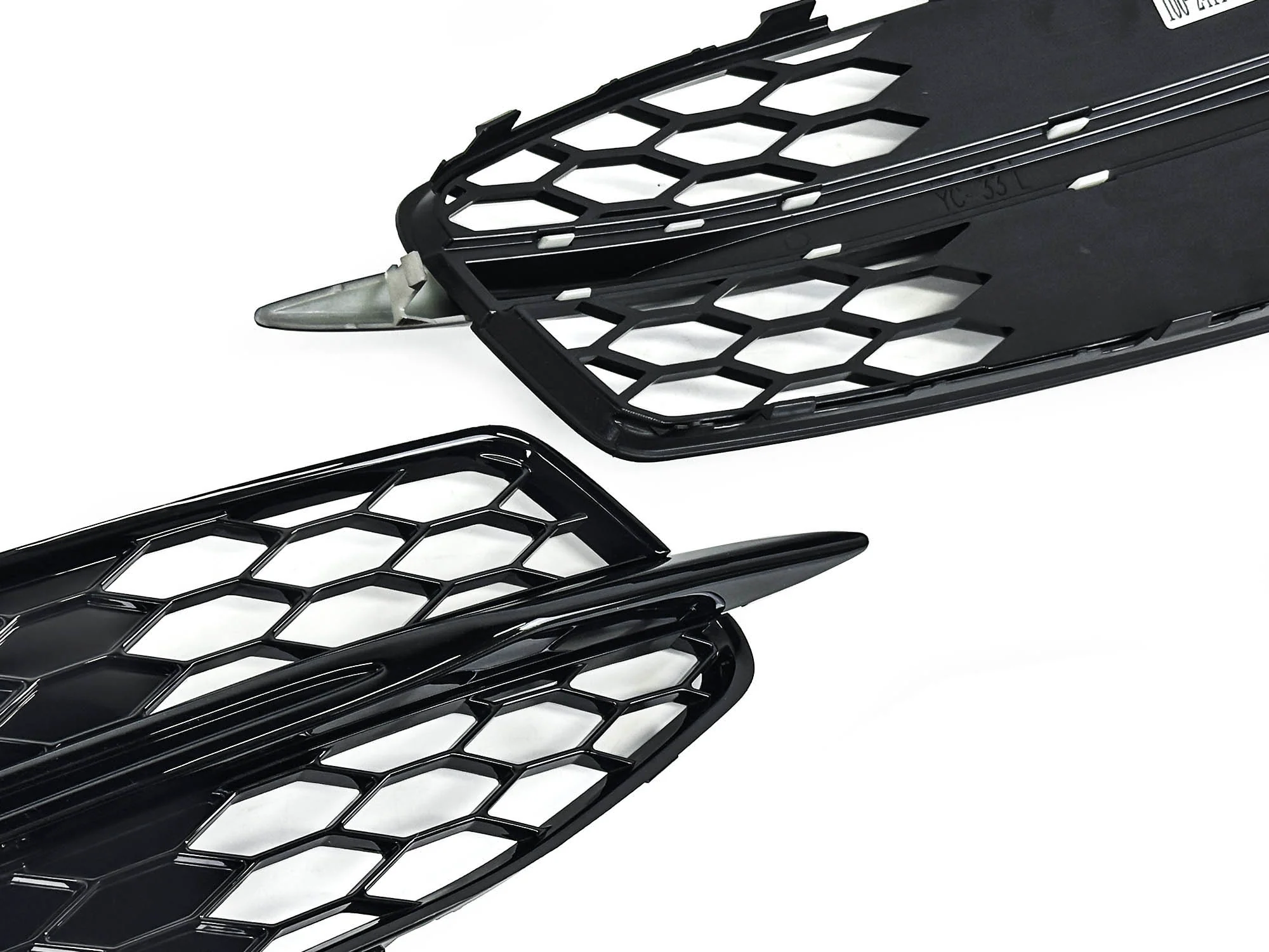 Pair For Audi A6 S-line S6 C7 2012-2015 Black Front Bumper Fog Light Lamp Cover Grille Grill - Image 7