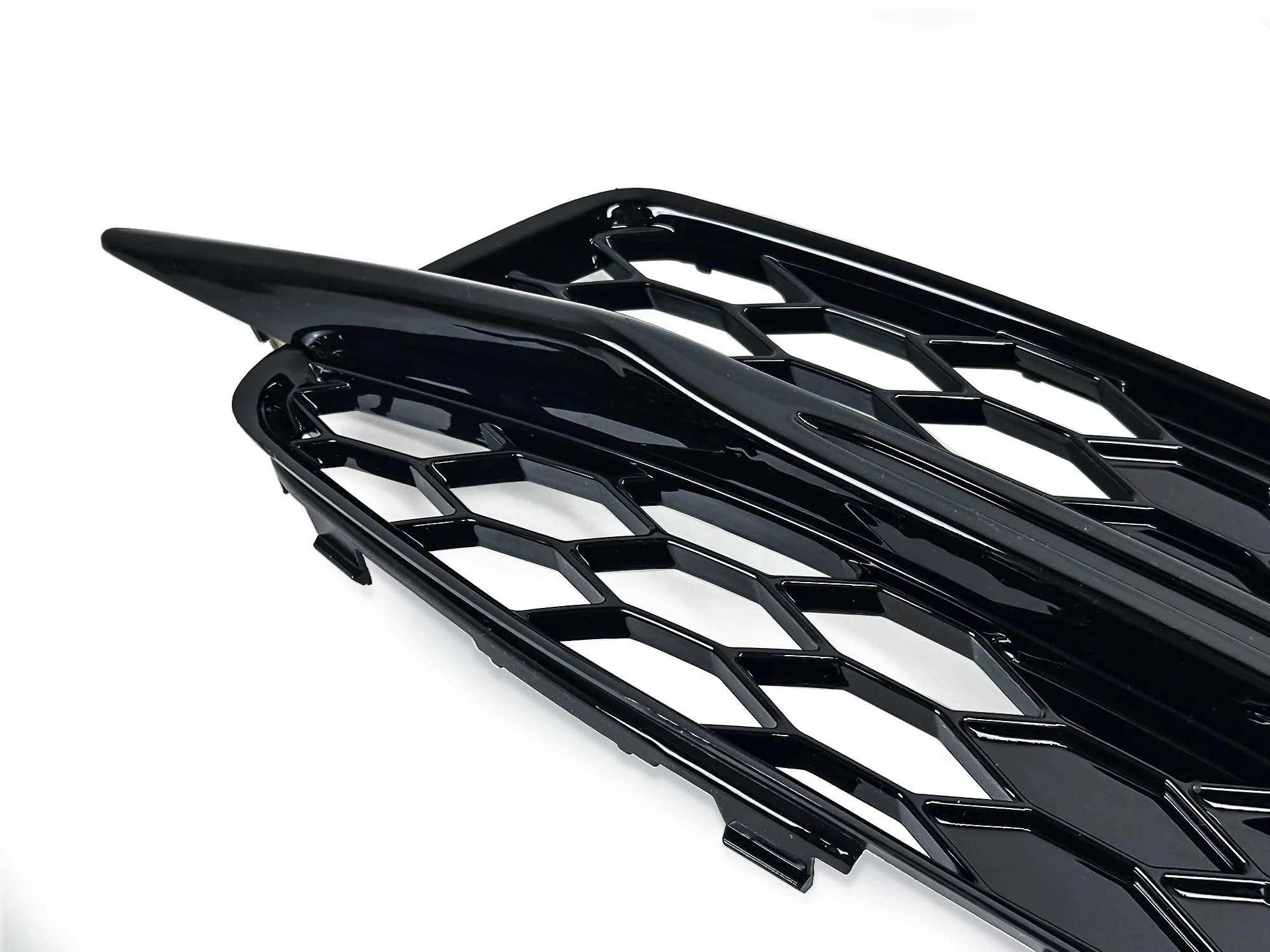 Pair For Audi A6 S-line S6 C7 2012-2015 Black Front Bumper Fog Light Lamp Cover Grille Grill - Image 9