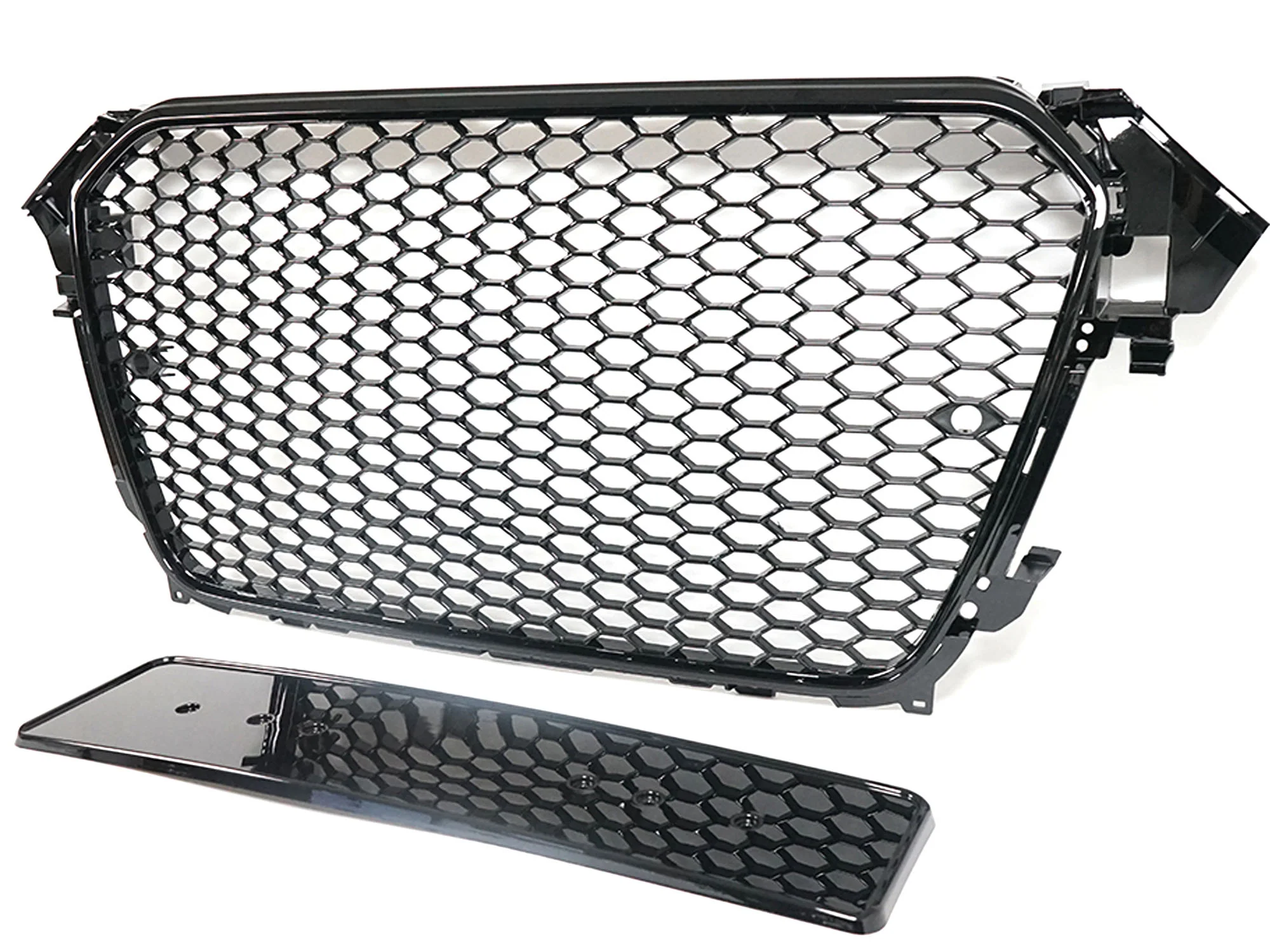 Honeycomb Sport Mesh RS4 Style Front Grille Black For 2013-2016 Audi A4 S4 B8.5 - Image 4