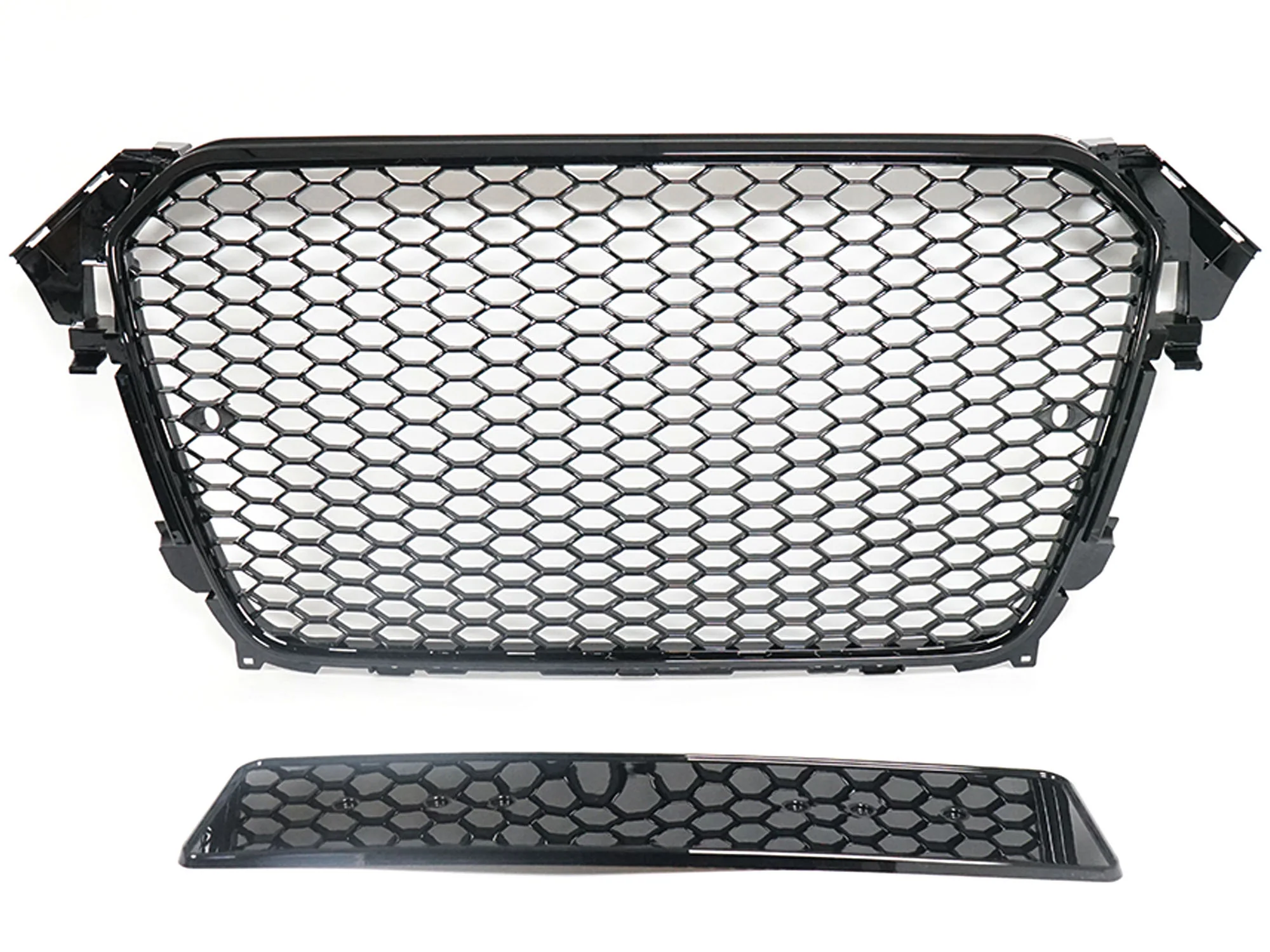 Honeycomb Sport Mesh RS4 Style Front Grille Black For 2013-2016 Audi A4 S4 B8.5 - Image 5