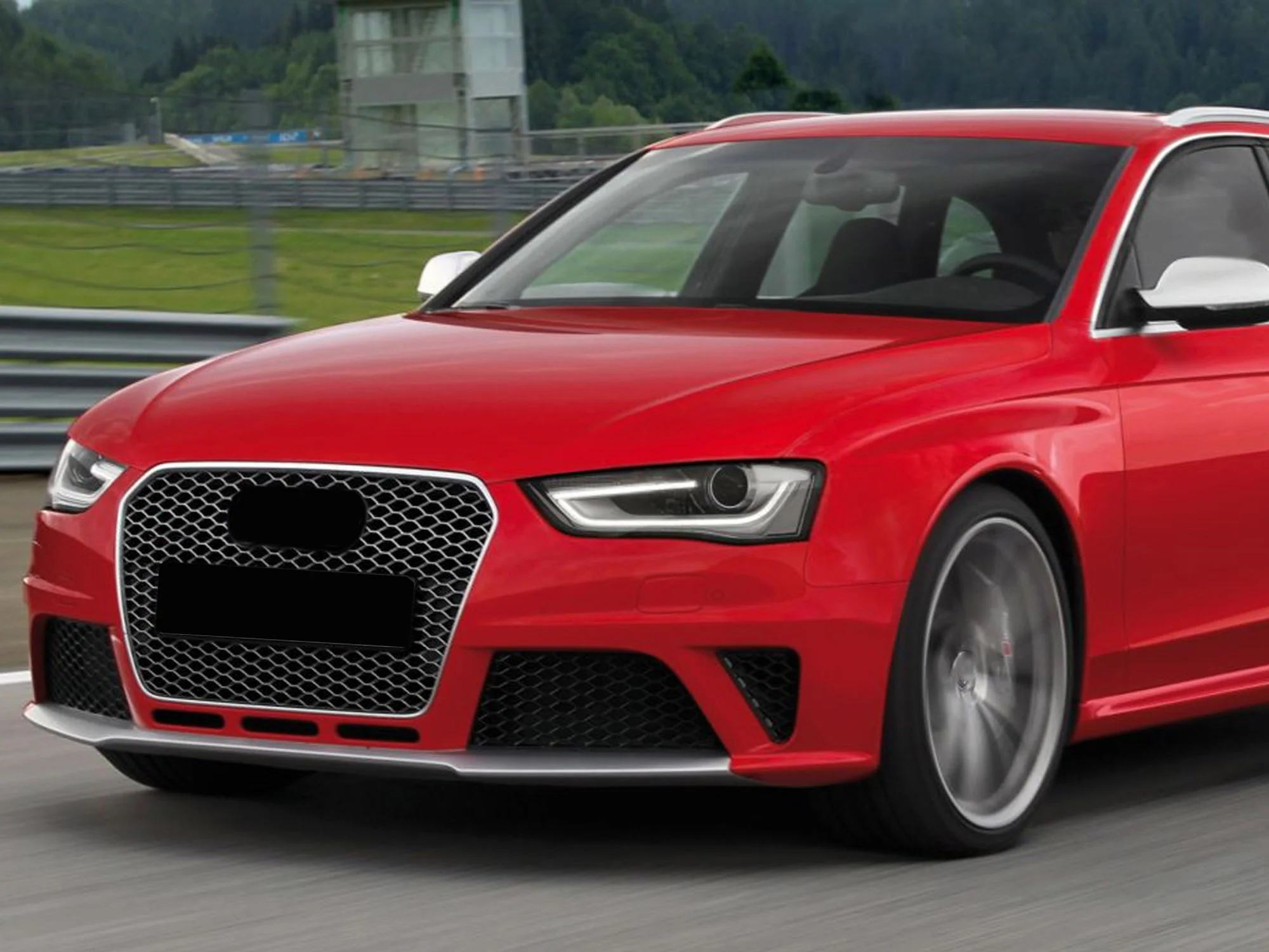 L+R Front Bumper Fog Light Cover Side Grille BezelFor Audi RS4 2013-2015 - Image 4