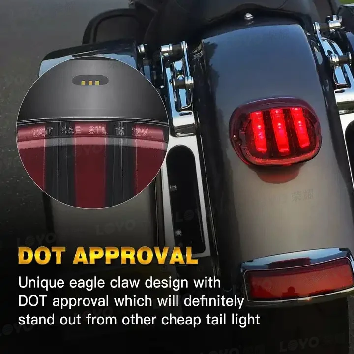 LED Brake Tail Light for Harley Davidson w/ F1 Flashing Blinker Turn Signal - Image 2