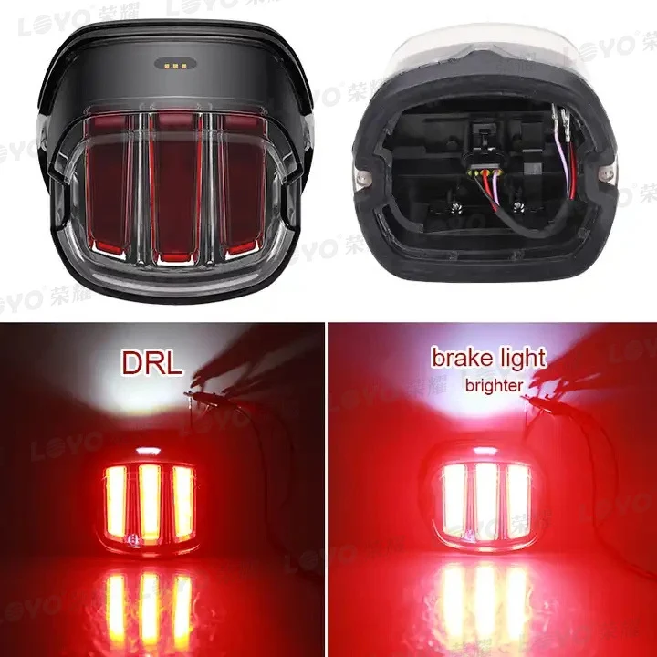 LED Brake Tail Light for Harley Davidson w/ F1 Flashing Blinker Turn Signal - Image 5