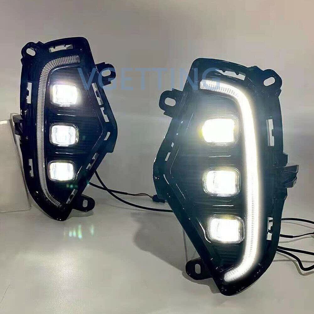 LED DRL Daytime Running Light For Toyota RAV4 2019-2024 Fog Lamp w/ Turn Signal - Image 6