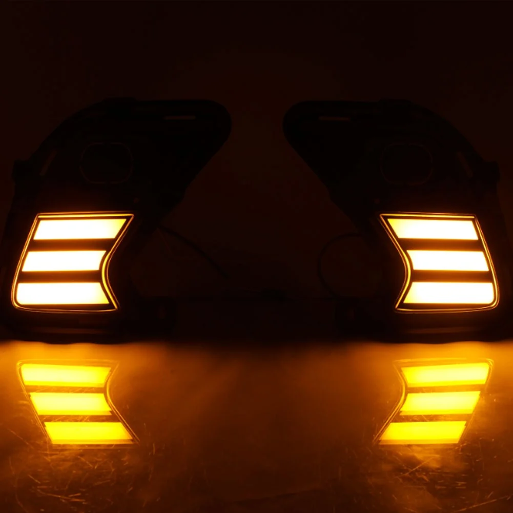 LED DRL Fog Light Kit For Toyota Grand Highlander 2024-2025 – White DRL + Amber Turn Signal - Image 5