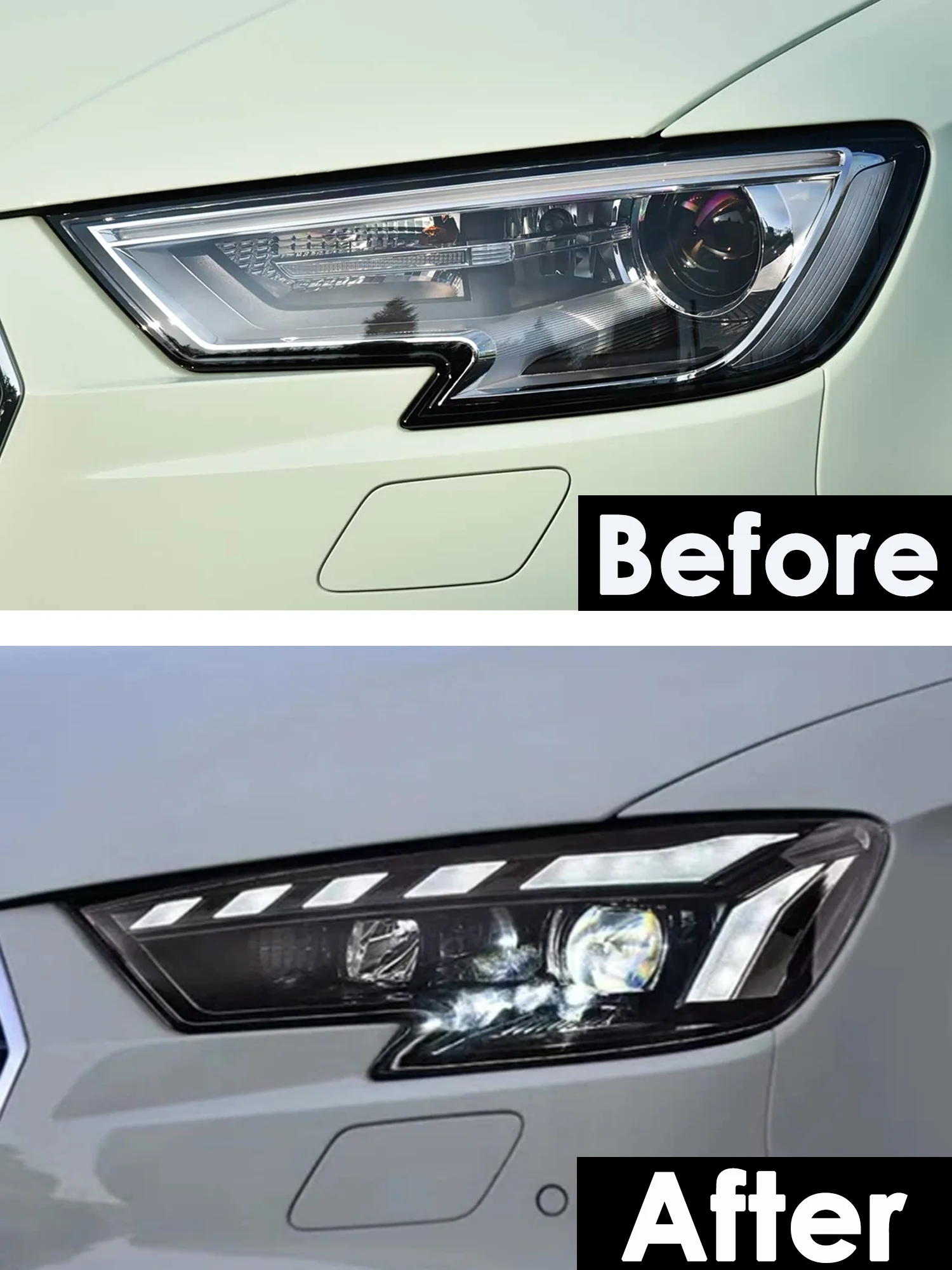 Full LED Projector Headlights Upgrade HID to LED Non-AFS for Audi A3 S3 2017-2020 - Image 5