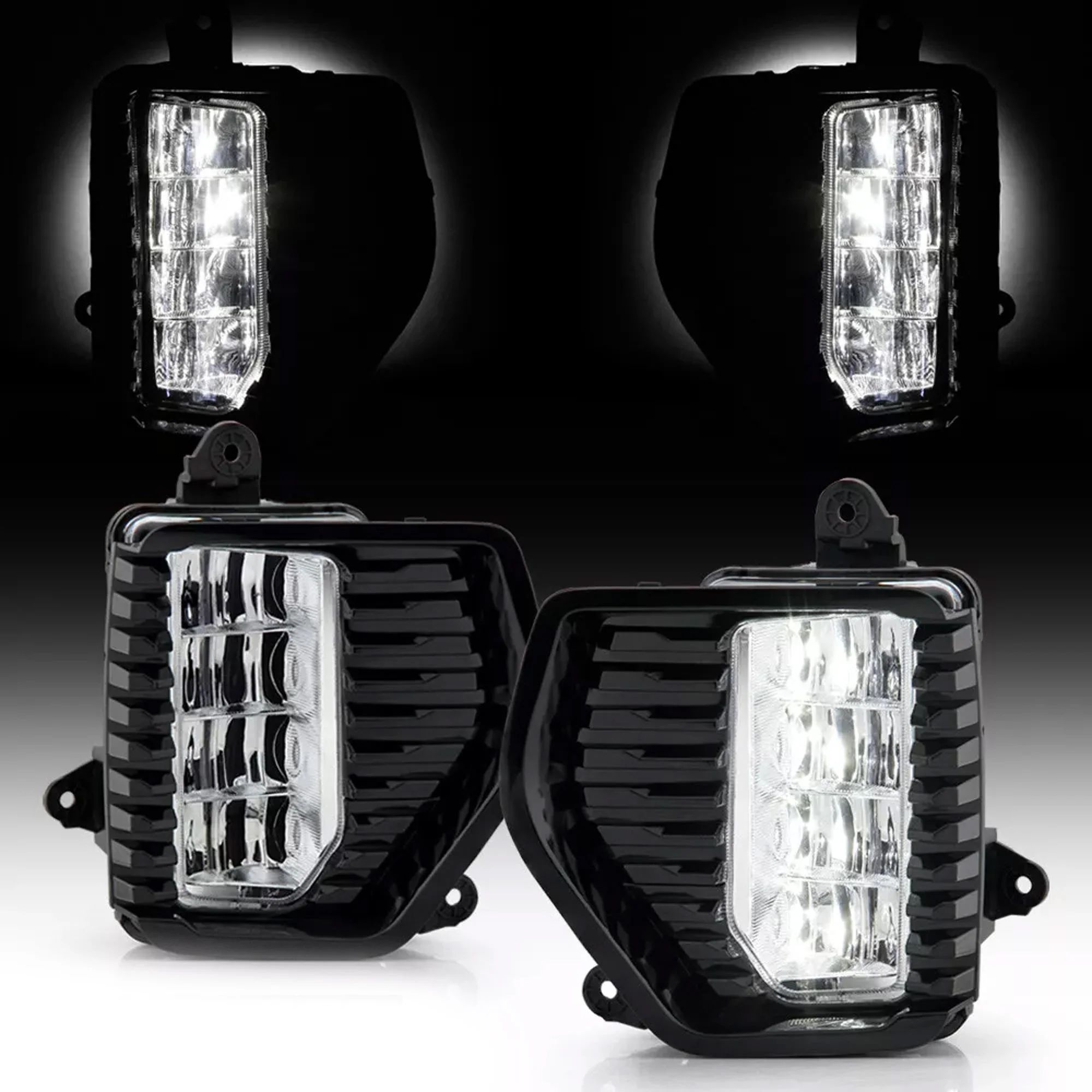 LED Bumper Fog Lights with Switch Set for GMC Sierra 1500 2019 2020 2021 - Image 2