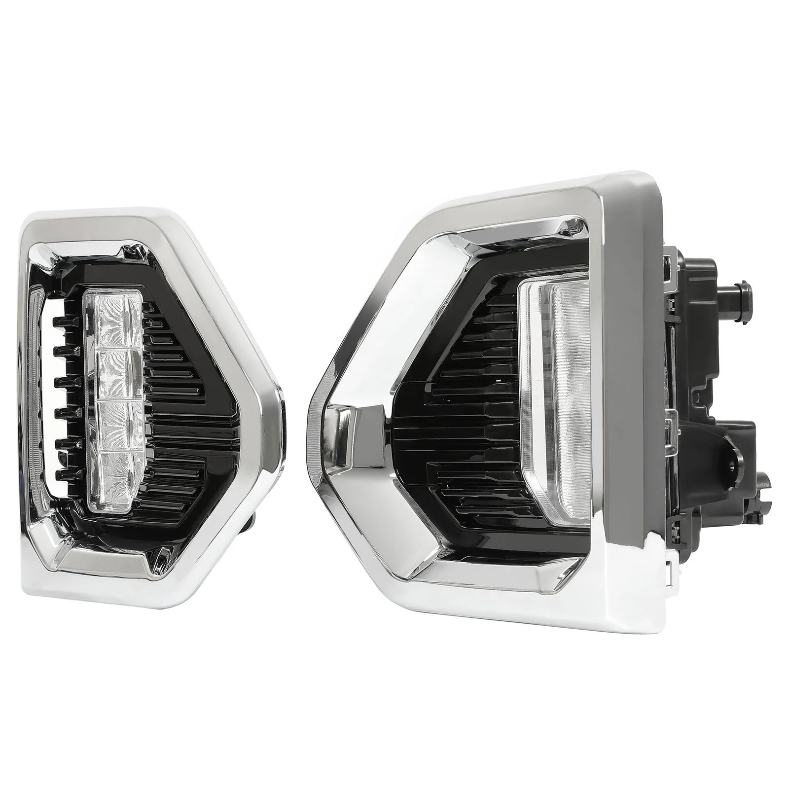 LED Fog Lights & Chrome Bezels Kit for 2019-2022 GMC Sierra 1500 Denali SLT AT4 - Image 5