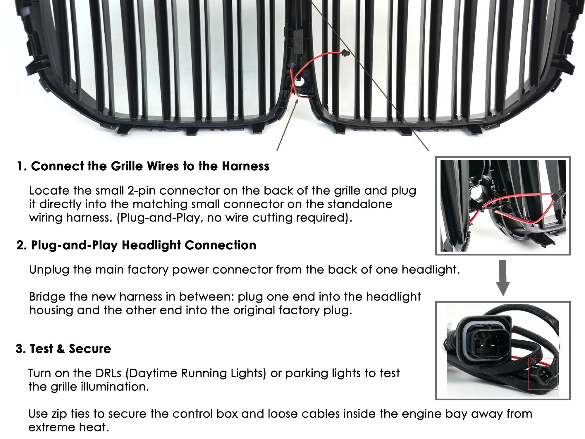 LED Gloss Black Double Slat Car Front Kidney Grill Fits For BMW X7 G07 2019-2022 - Image 4