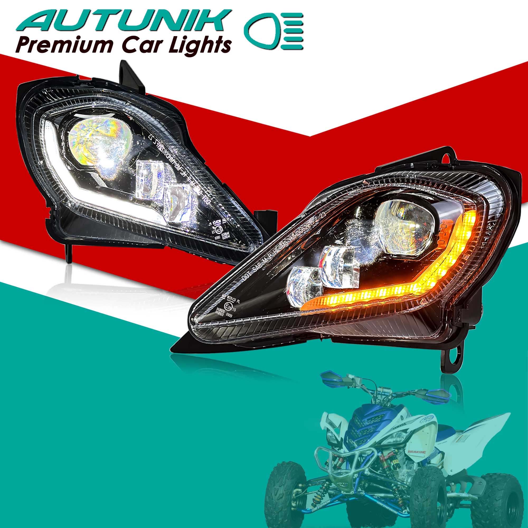 LED Headlight Assembly For Yamaha YFZ450 & Raptor 350/700/700R (2006-2023)