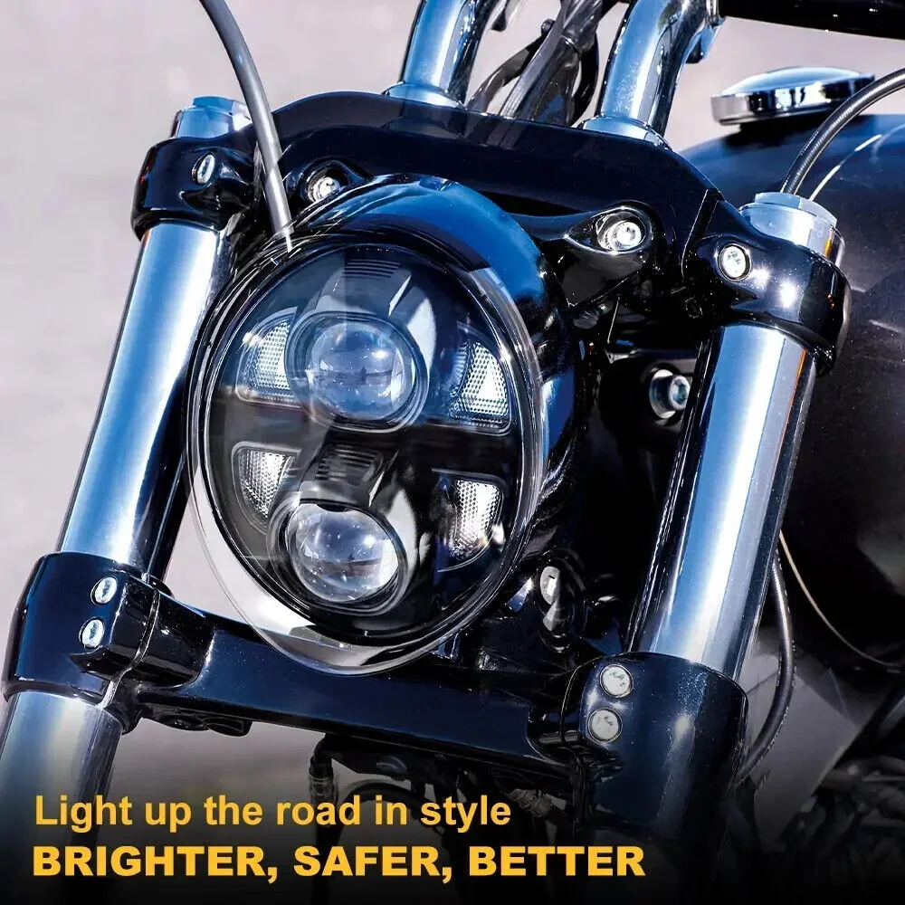 LED Headlight Hi/Low Beam Lamp DRL For Harley Davidson V-Rod VRod 2002-2017 - Image 6