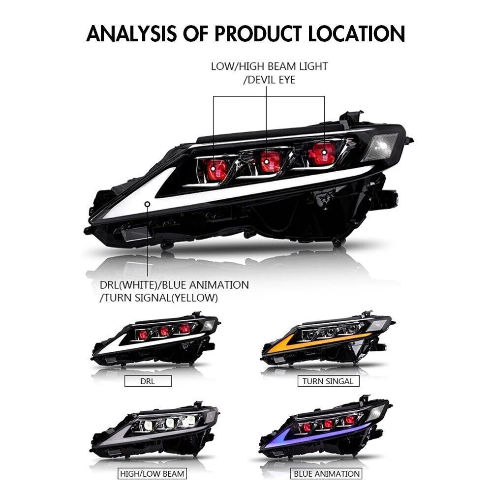 LED Headlights For Toyota Camry 8Th Gen 2018-2024 Head Lamp Sequential Assembly - Image 5