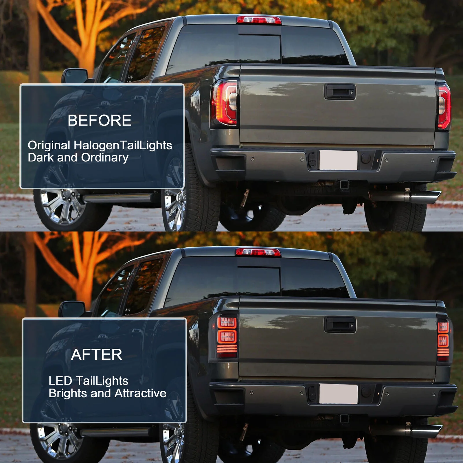 FULL LED Taillights For 2014-2018 GMC Sierra 1500 2500 3500 Rear Lamps Set - Image 2