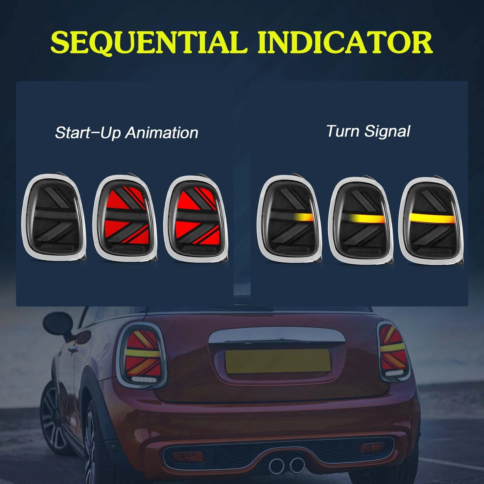 Pair LED Tail Lights w/ Startup & Sequential For 2014–2023 Mini Cooper F55 F56 F57 - Image 15
