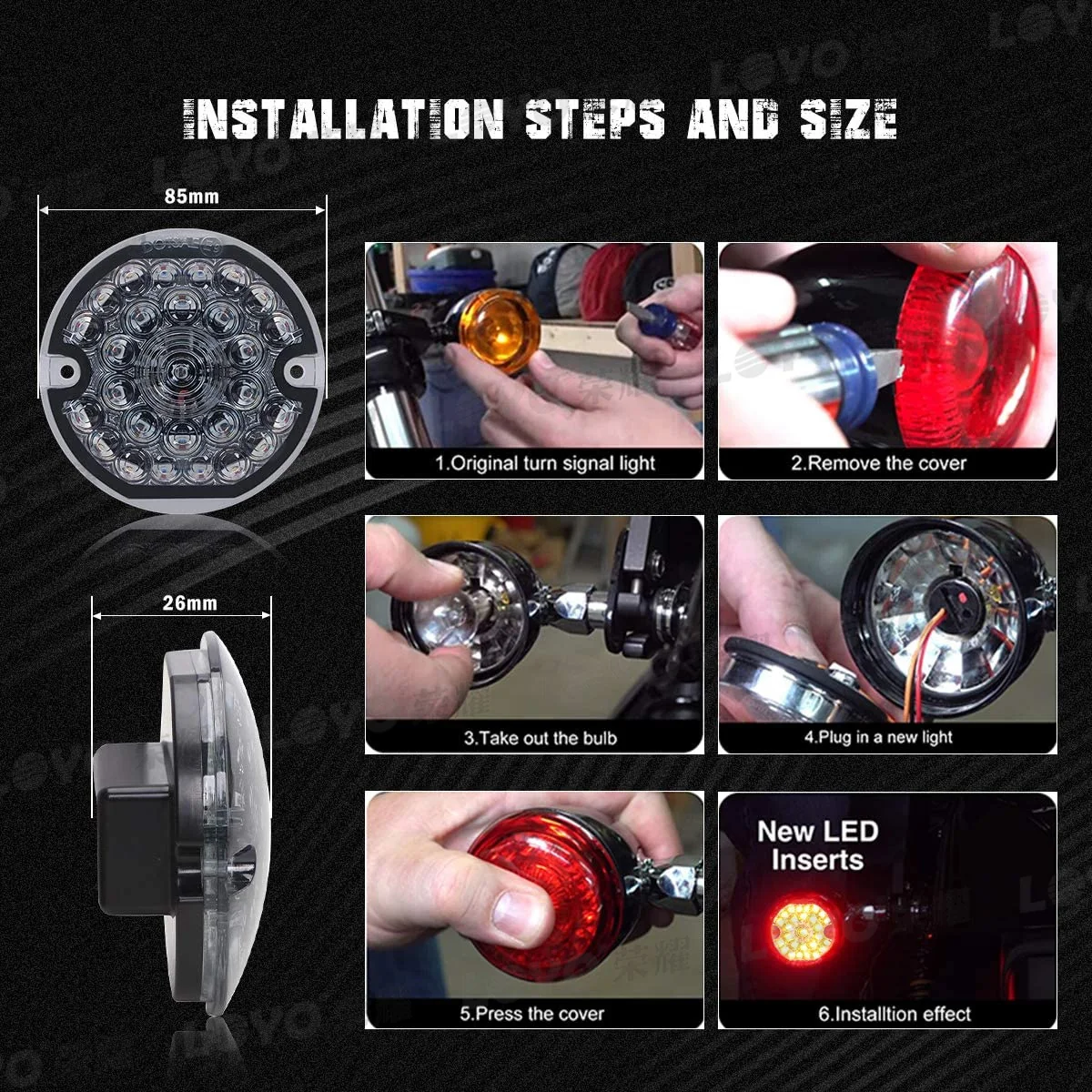 LED Turn Signals Blinker Lights For Harley Road King Electra Glide Classic - Image 6