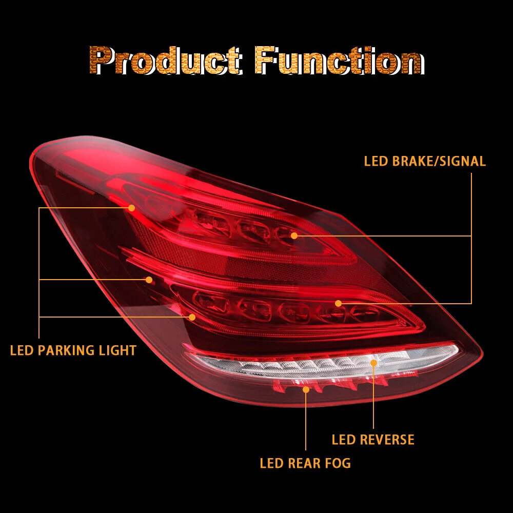 Left Driver Side Tail Light For Mercedes Benz W205 C300 C43 2015-2018 - Image 3