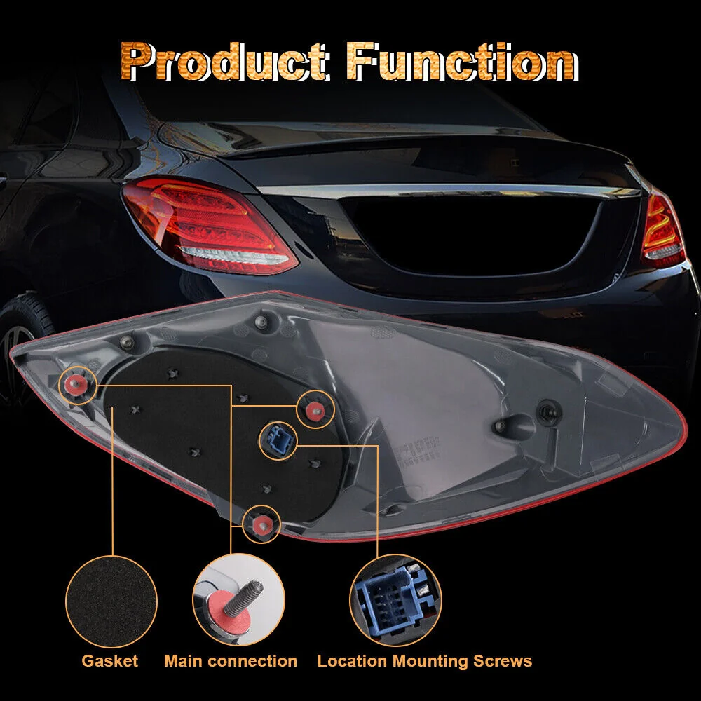 Left Driver Side Tail Light For Mercedes Benz W205 C300 C43 2015-2018 - Image 4