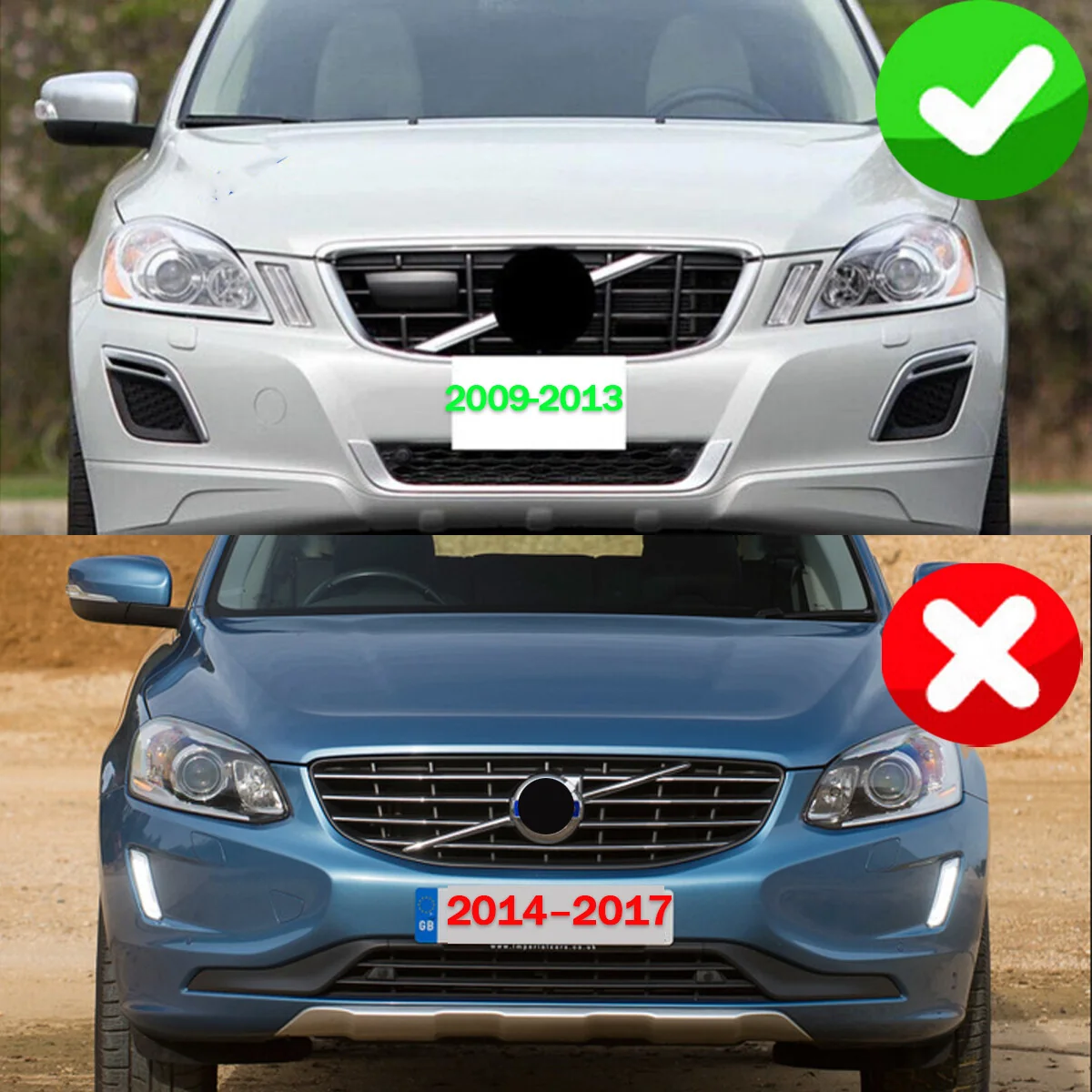 Left & Right Clear Front Headlight Lens Covers for Volvo XC60 2009–2013 Headlamp Shell - Image 2