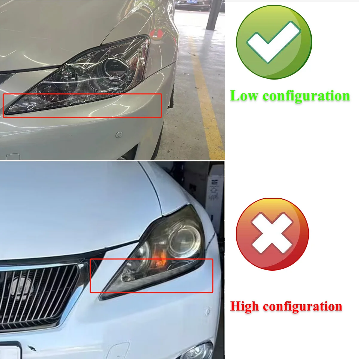 Left & Right Clear Headlight Lens Covers For Lexus IS250 / IS350 2006–2013 - Image 4
