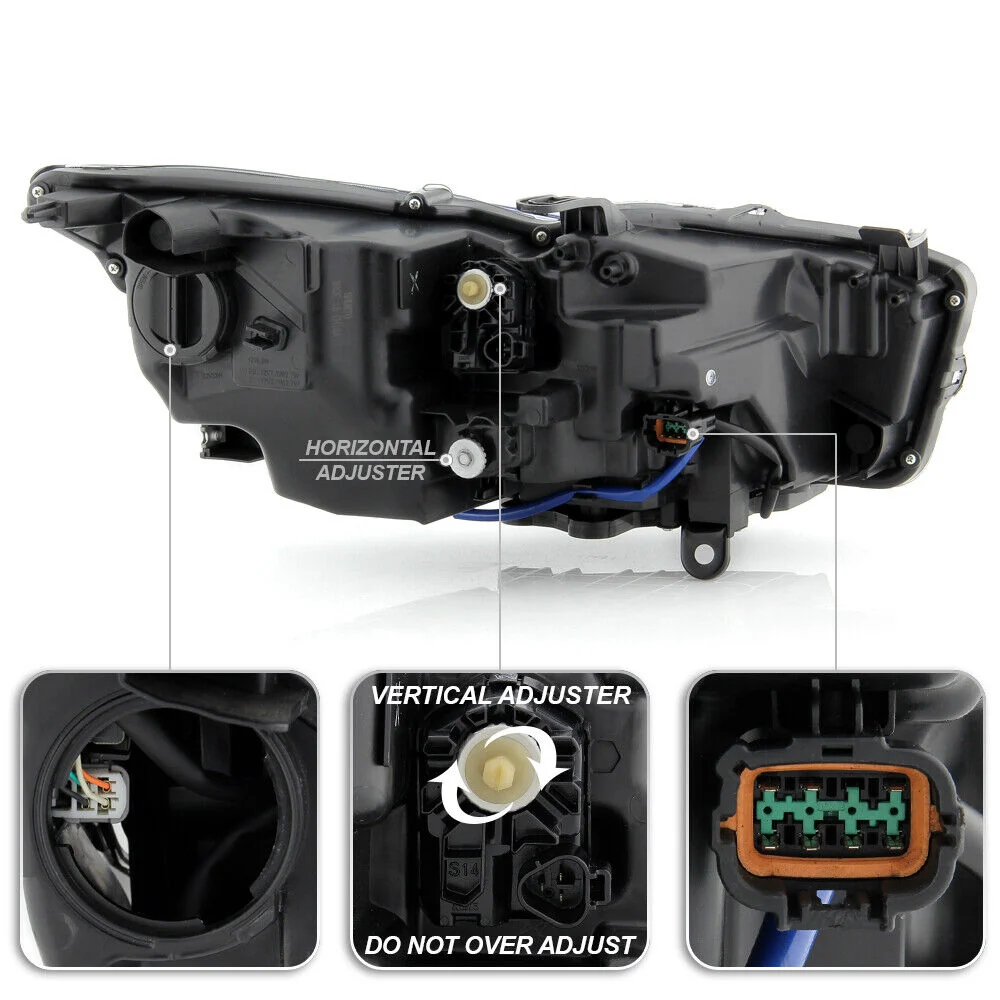 Left+Right Headlamps For 2014-2022 Infiniti Q50 w/o AFS LED DRL Projector Headlights Pair - Image 4
