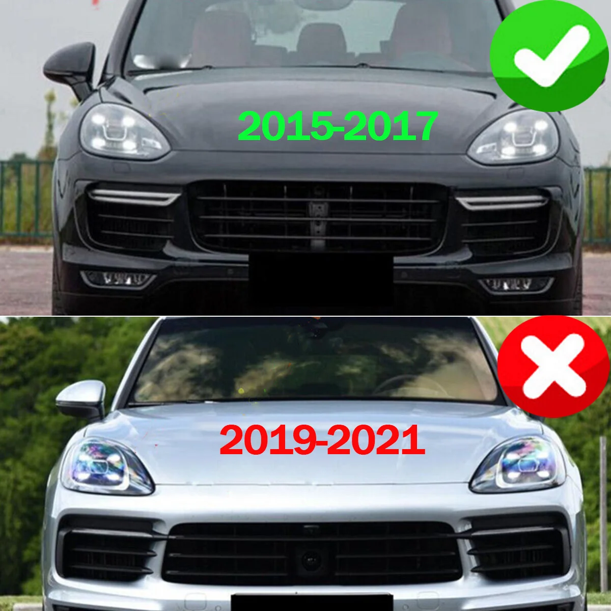 Left + Right Headlight Lens Clear Covers for 2015 2016 2017 Porsche Cayenne - Image 2