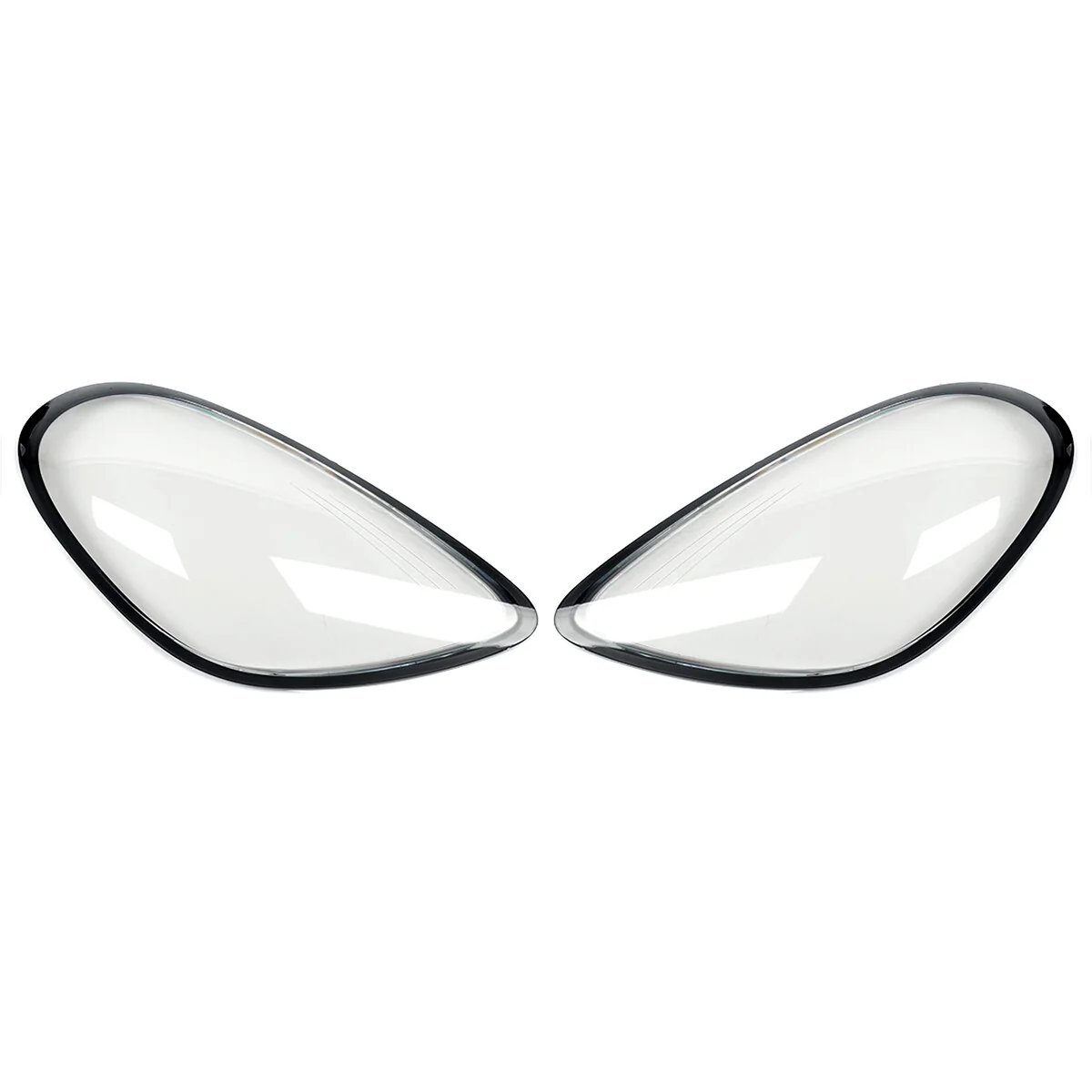 Left+Right Headlight Lens Replacement Covers for 2014 2015 2016 Porsche Cayman/Boxster 981