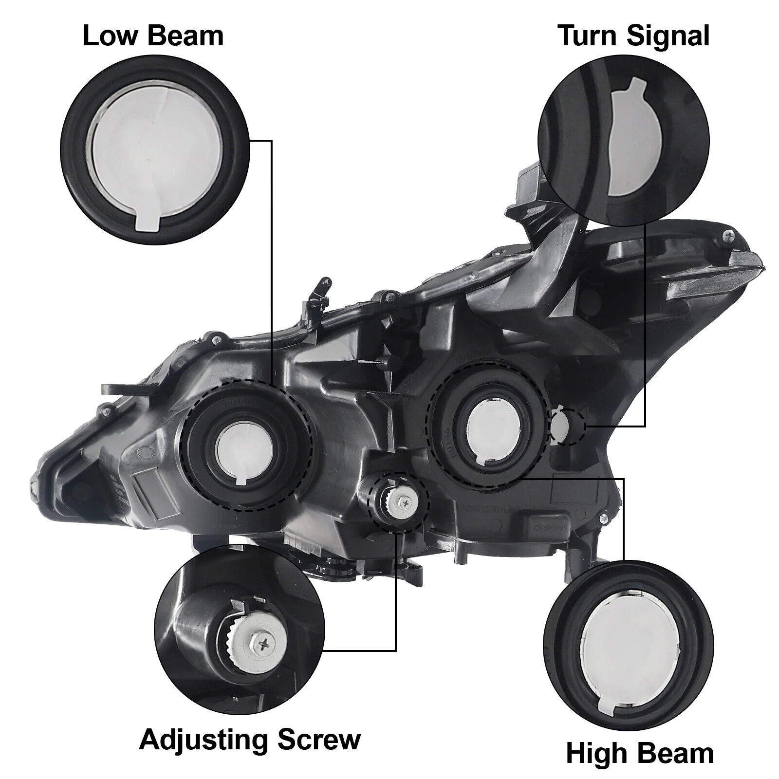 Left+Right Headlights Assembly For 2013-2015 Nissan Altima 4-Door Sedan - Image 4