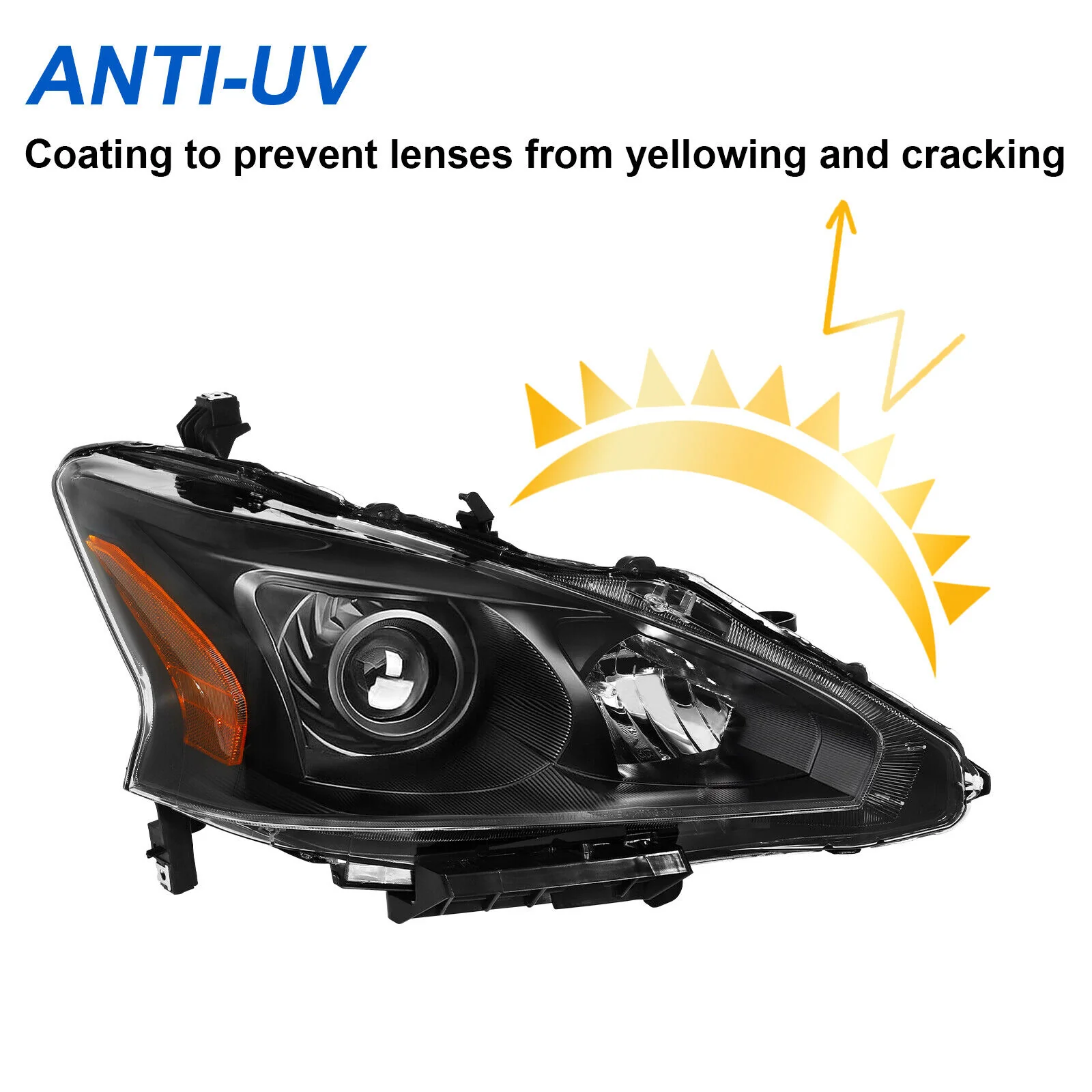 Left+Right Headlights Assembly For 2013-2015 Nissan Altima 4-Door Sedan - Image 6