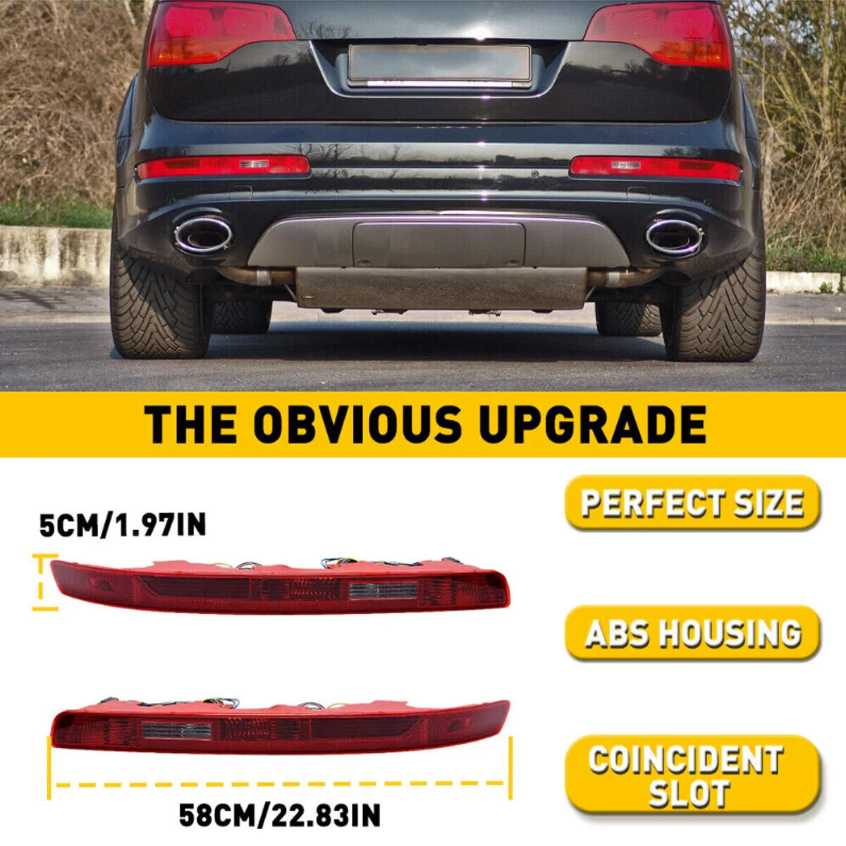 Left+Right Rear Lower Bumper Tail Light Reverse Stop Fog Lamps For Audi Q7 2007-2015 - Image 3