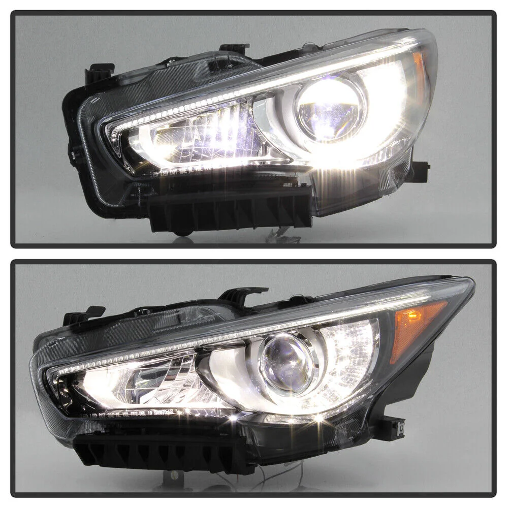 Left Side For 2014-2022 Infiniti Q50 w/o AFS LED DRL Projector Headlight Headlamp - Driver - Image 6