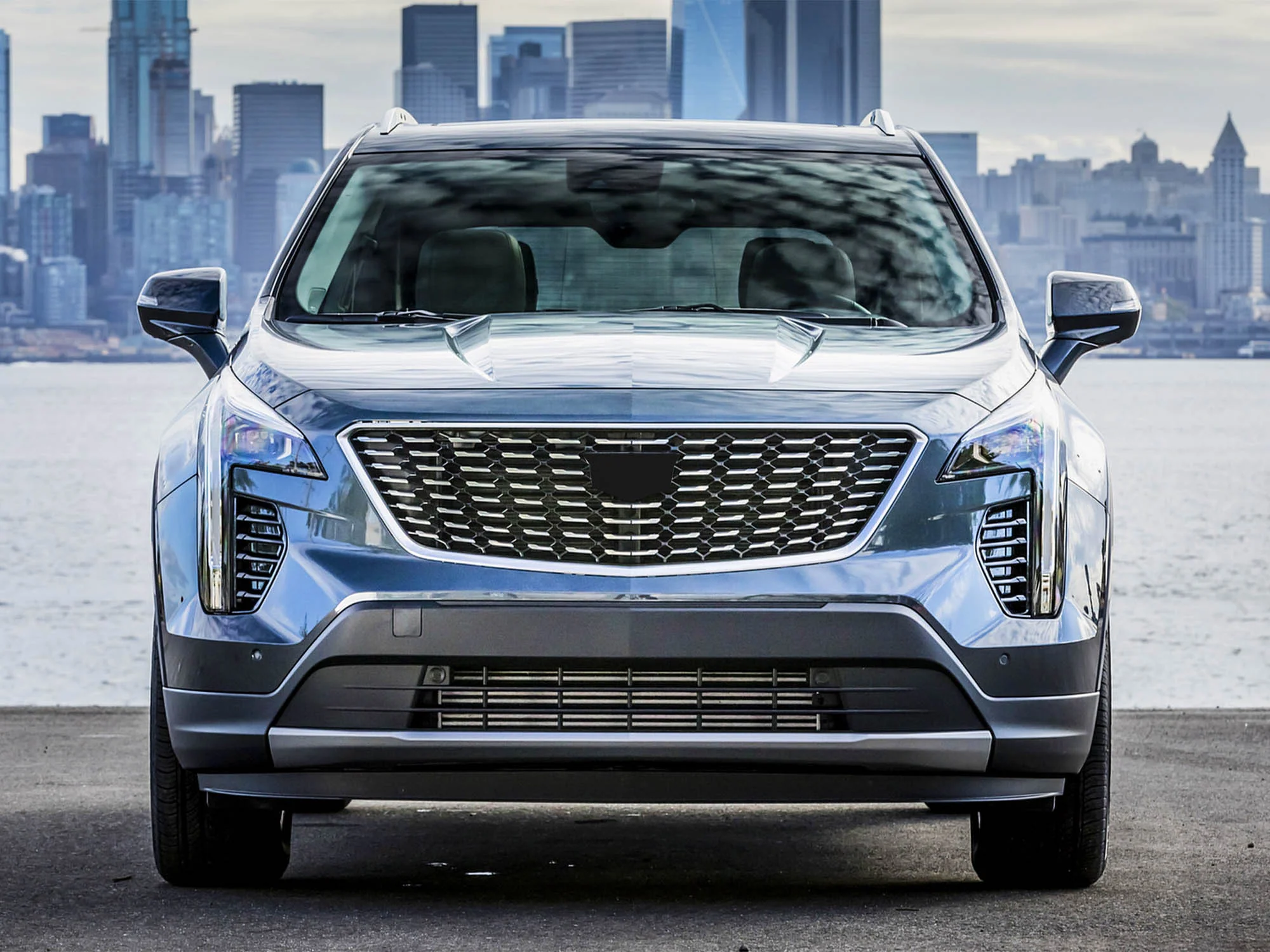Front Upper Honeycomb Grill Chrome for Cadillac XT4 2019-2023 No Camera - Image 2